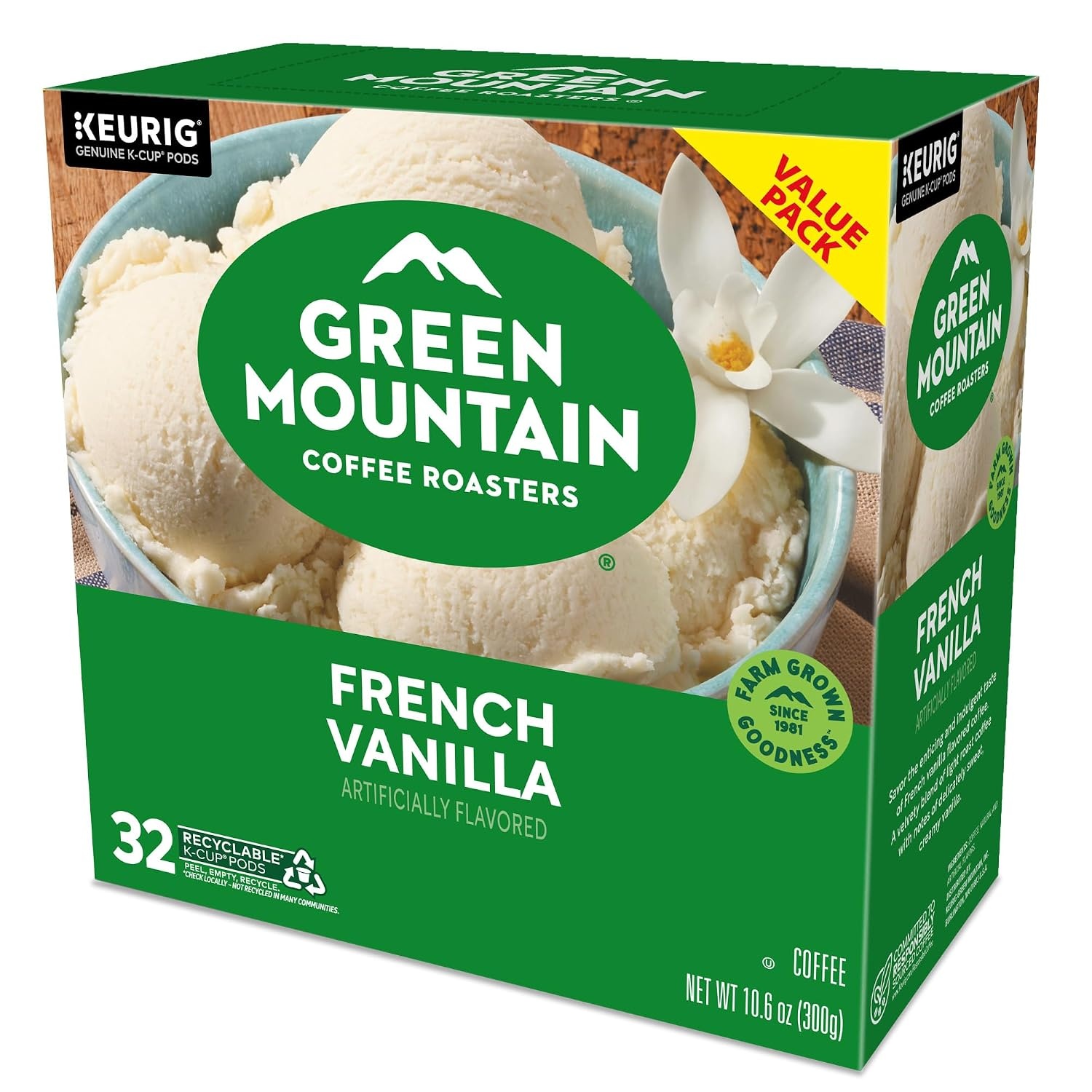 image:imageGreen Mountain Coffee Roasters Caramel Vanilla Cream Coffee Keurig SingleServe KCup pods Light Roast 96 CountFrench Vanilla