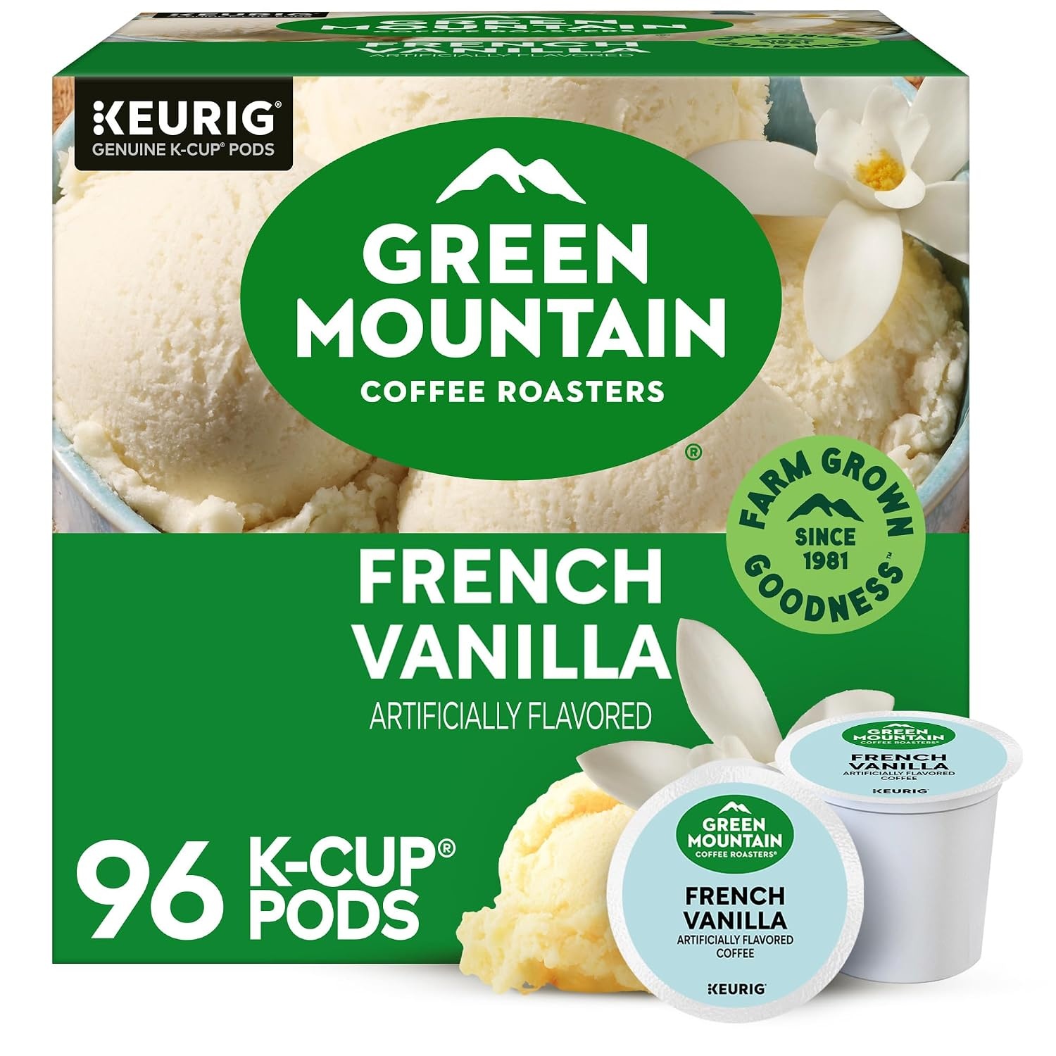 image:imageGreen Mountain Coffee Roasters Caramel Vanilla Cream Coffee Keurig SingleServe KCup pods Light Roast 96 CountFrench Vanilla