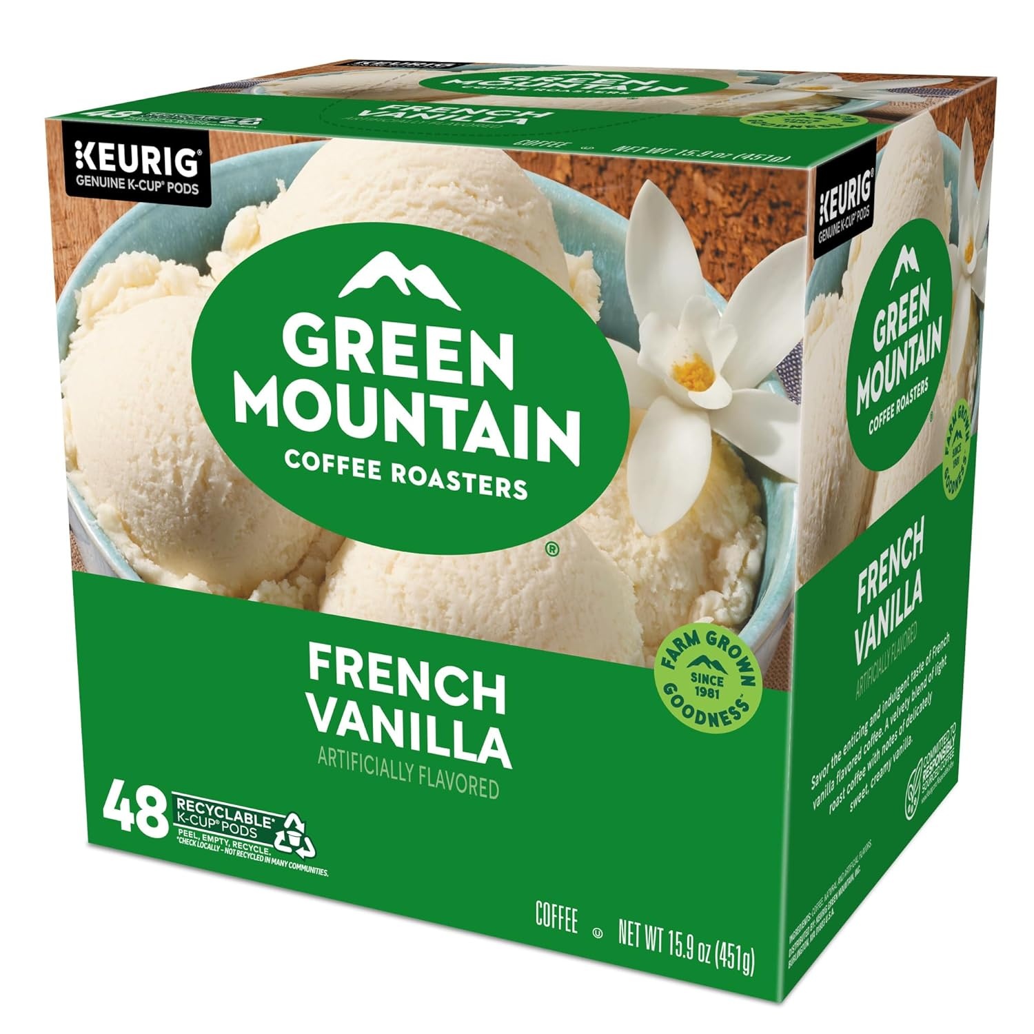image:imageGreen Mountain Coffee Roasters Caramel Vanilla Cream Coffee Keurig SingleServe KCup pods Light Roast 96 CountFrench Vanilla