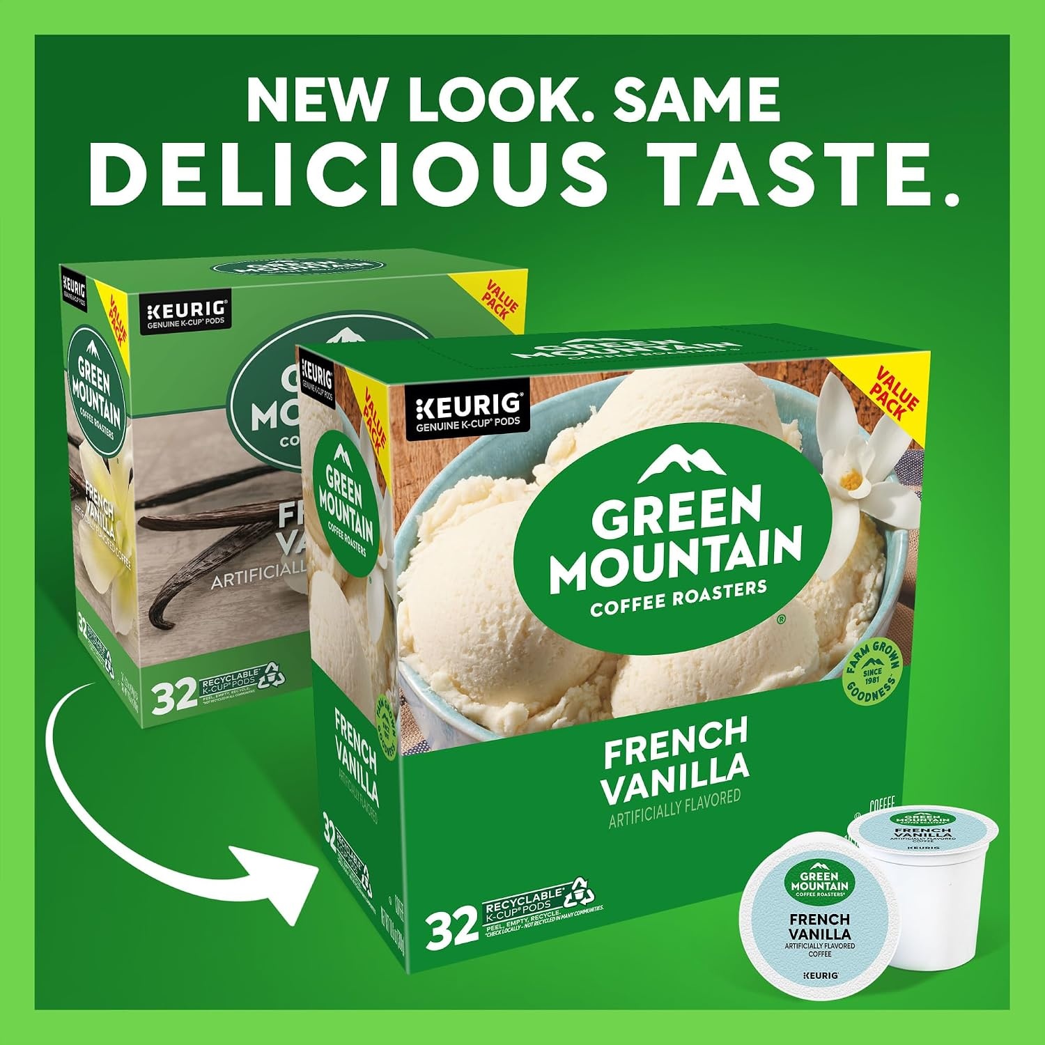 image:imageGreen Mountain Coffee Roasters Caramel Vanilla Cream Coffee Keurig SingleServe KCup pods Light Roast 96 CountFrench Vanilla