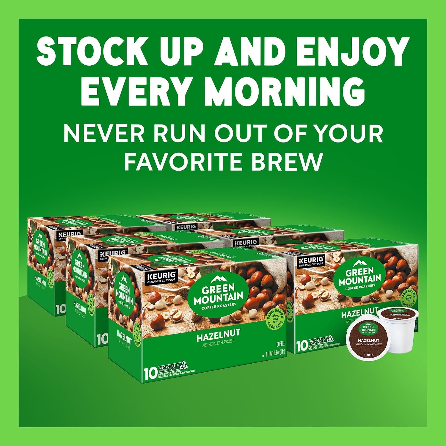 image:imageGreen Mountain Coffee Roasters Caramel Vanilla Cream Coffee Keurig SingleServe KCup pods Light Roast 96 CountHazelnut
