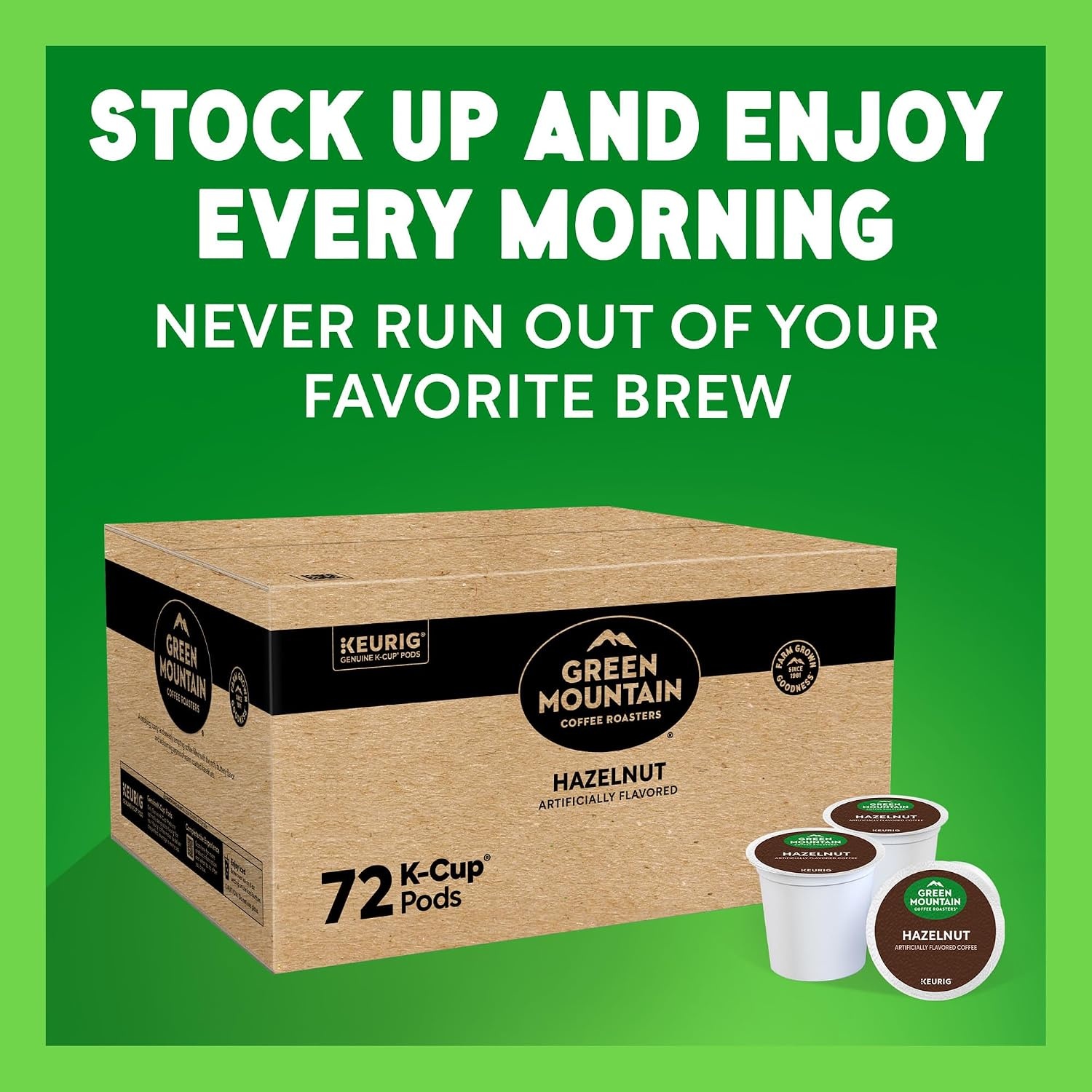 image:imageGreen Mountain Coffee Roasters Caramel Vanilla Cream Coffee Keurig SingleServe KCup pods Light Roast 96 CountHazelnut