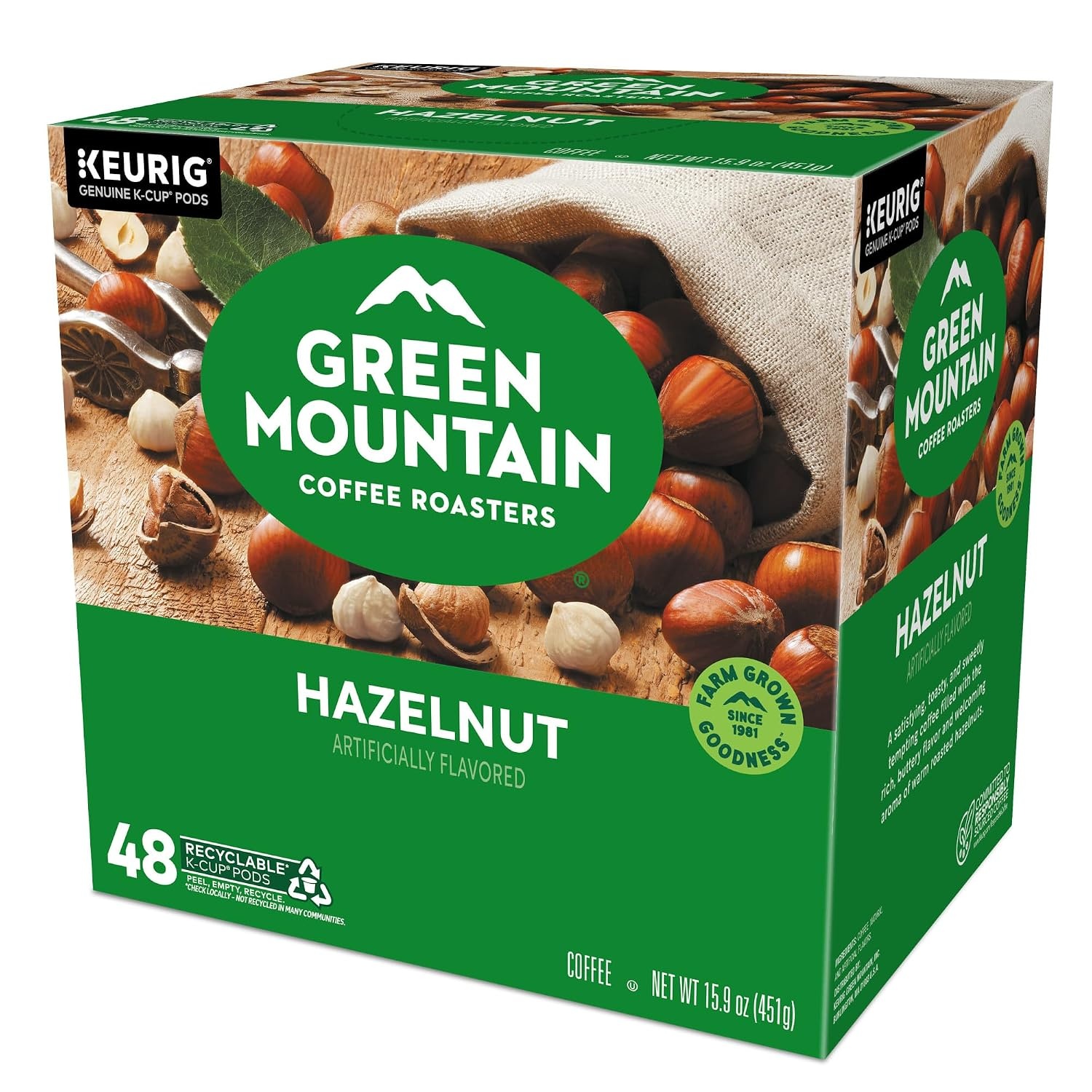 image:imageGreen Mountain Coffee Roasters Caramel Vanilla Cream Coffee Keurig SingleServe KCup pods Light Roast 96 CountHazelnut
