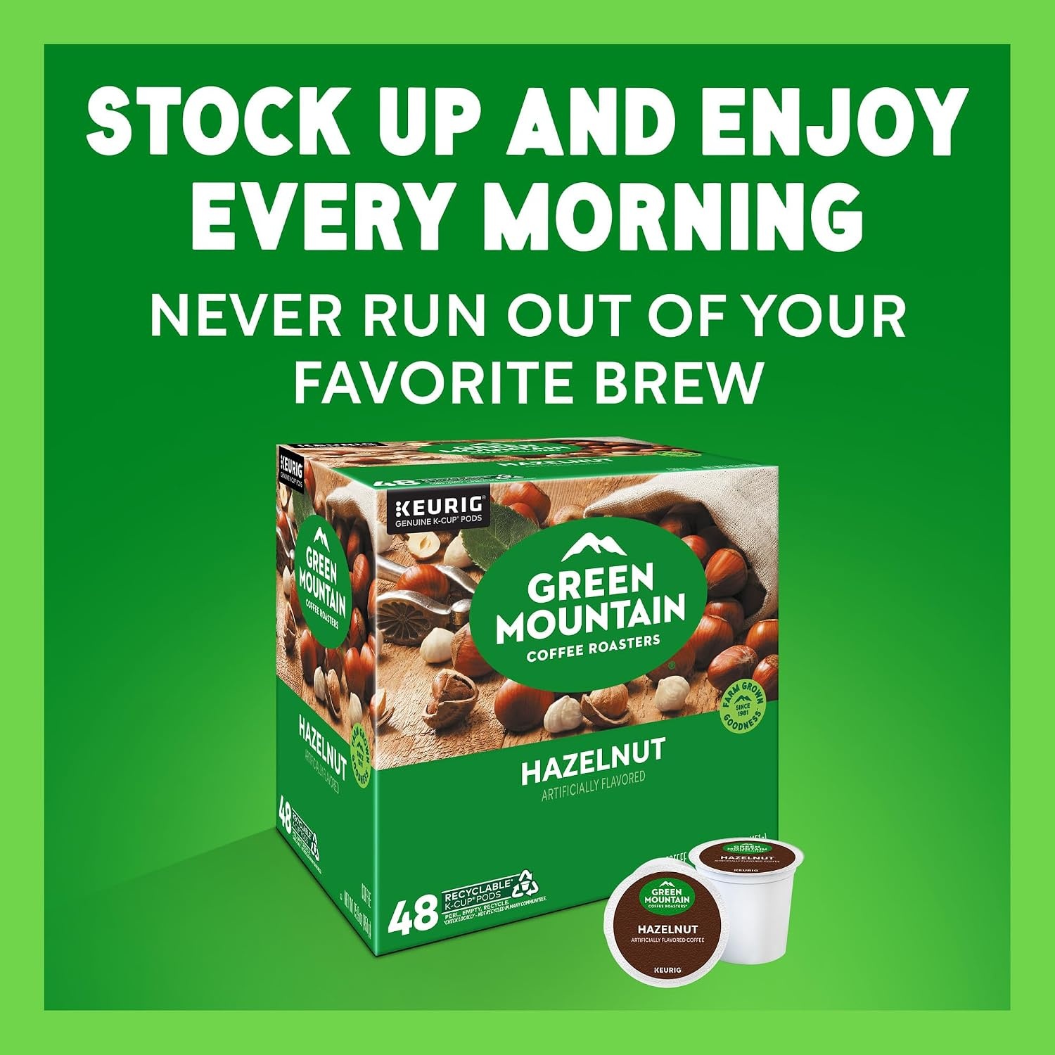 image:imageGreen Mountain Coffee Roasters Caramel Vanilla Cream Coffee Keurig SingleServe KCup pods Light Roast 96 CountHazelnut