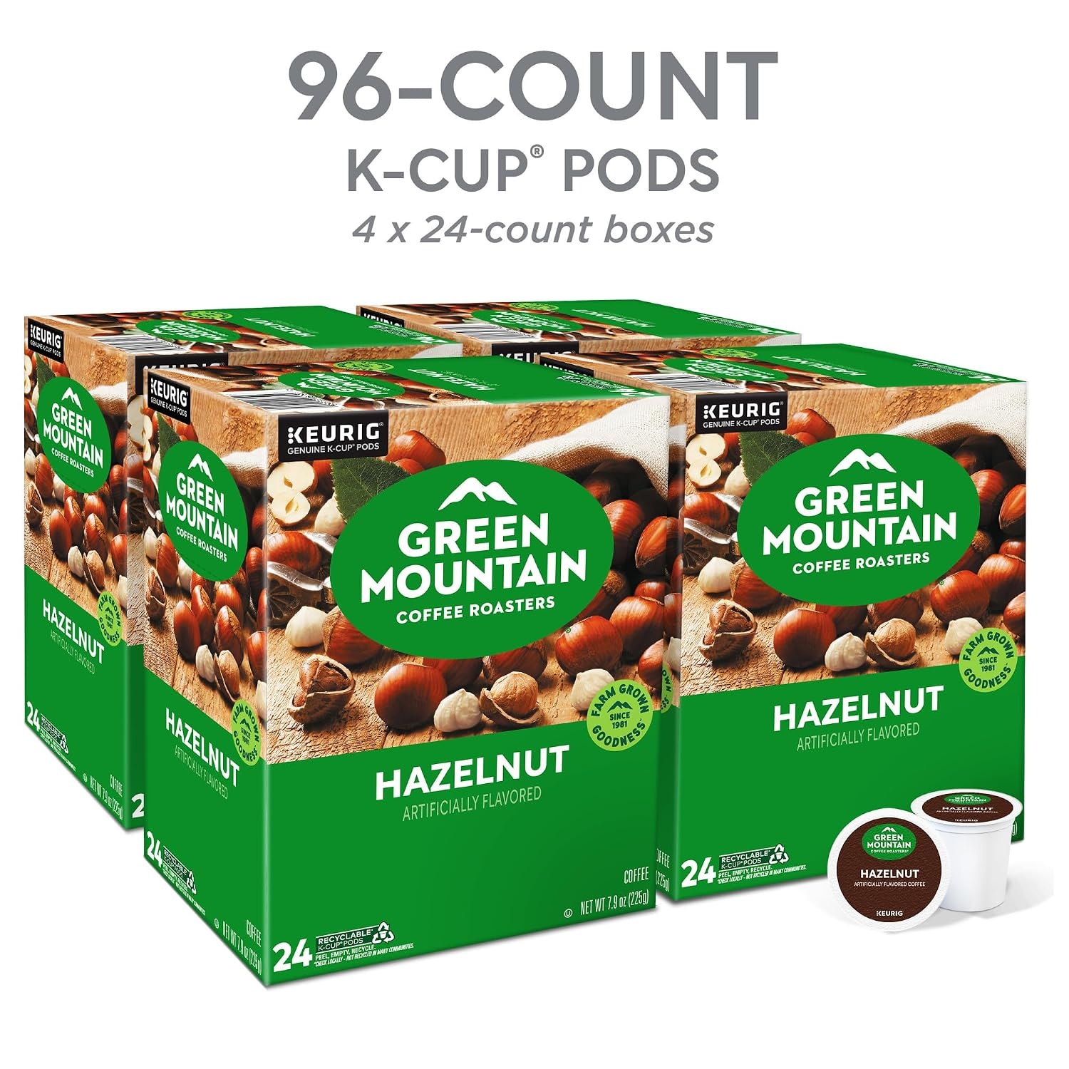 image:imageGreen Mountain Coffee Roasters Caramel Vanilla Cream Coffee Keurig SingleServe KCup pods Light Roast 96 CountHazelnut