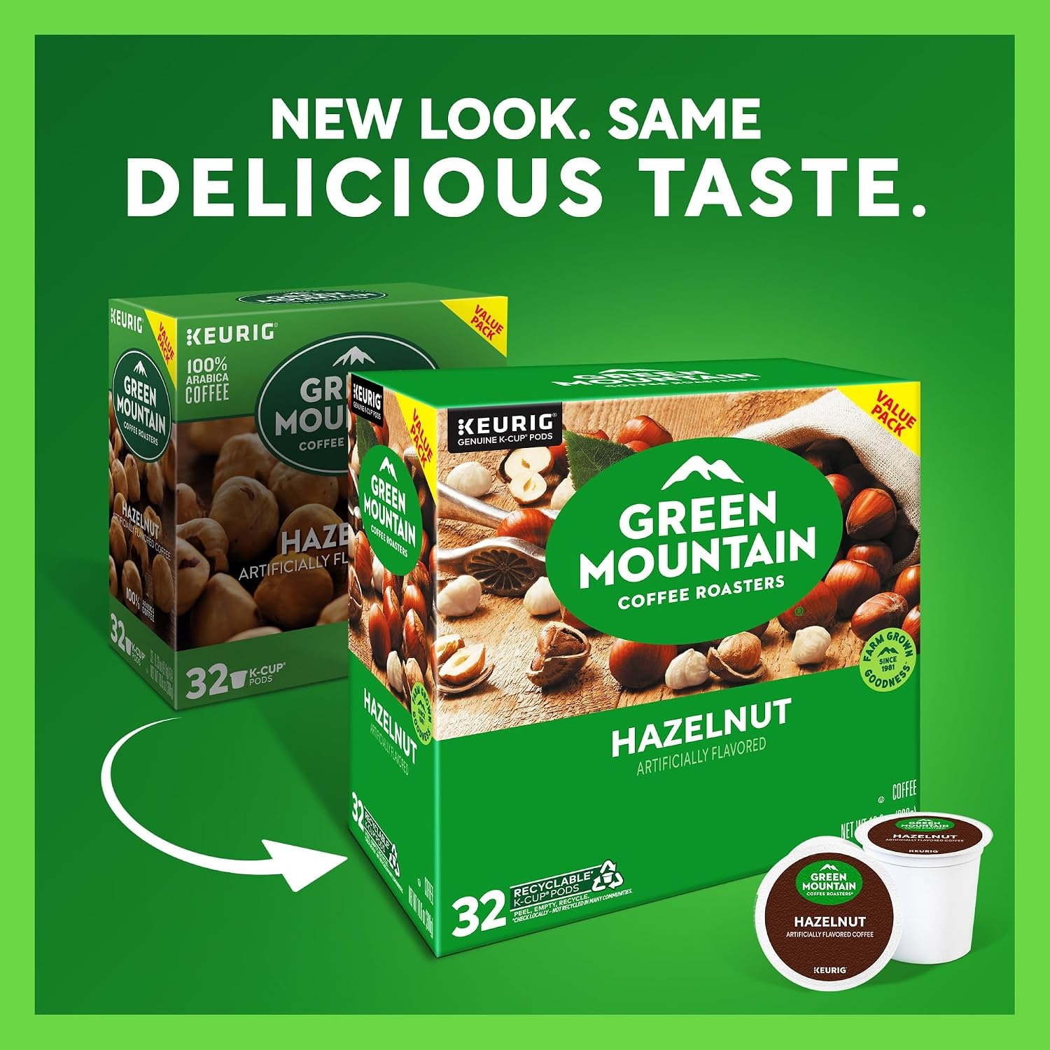 image:imageGreen Mountain Coffee Roasters Caramel Vanilla Cream Coffee Keurig SingleServe KCup pods Light Roast 96 CountHazelnut
