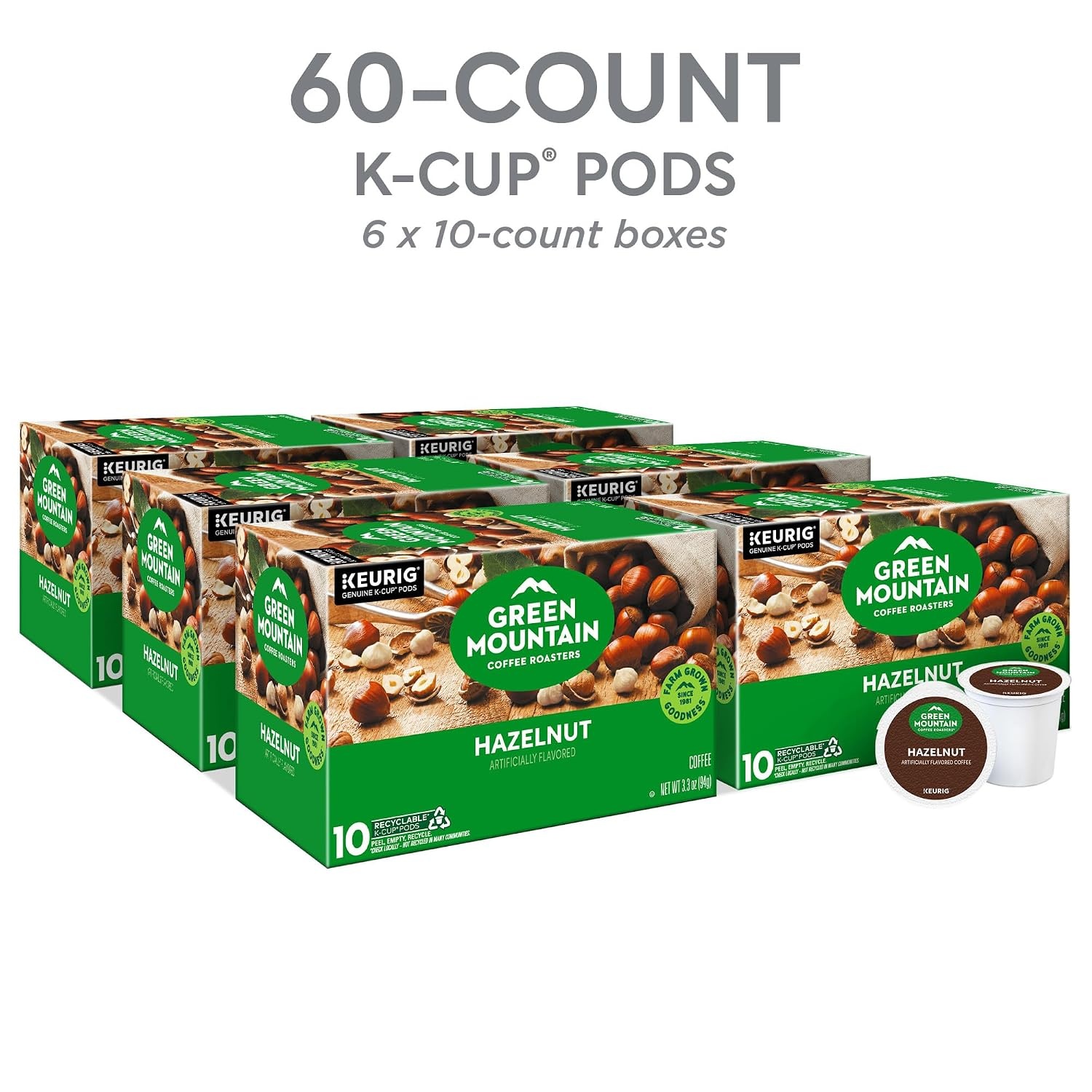 image:imageGreen Mountain Coffee Roasters Caramel Vanilla Cream Coffee Keurig SingleServe KCup pods Light Roast 96 CountHazelnut