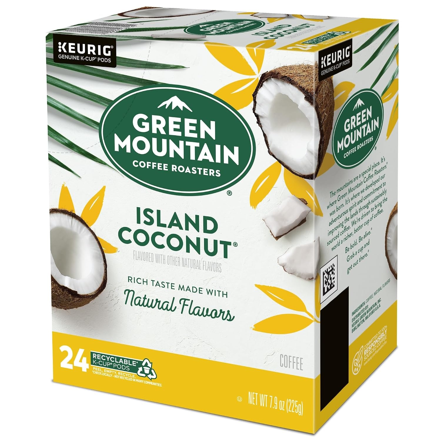 image:imageGreen Mountain Coffee Roasters Caramel Vanilla Cream Coffee Keurig SingleServe KCup pods Light Roast 96 CountIsland Coconut