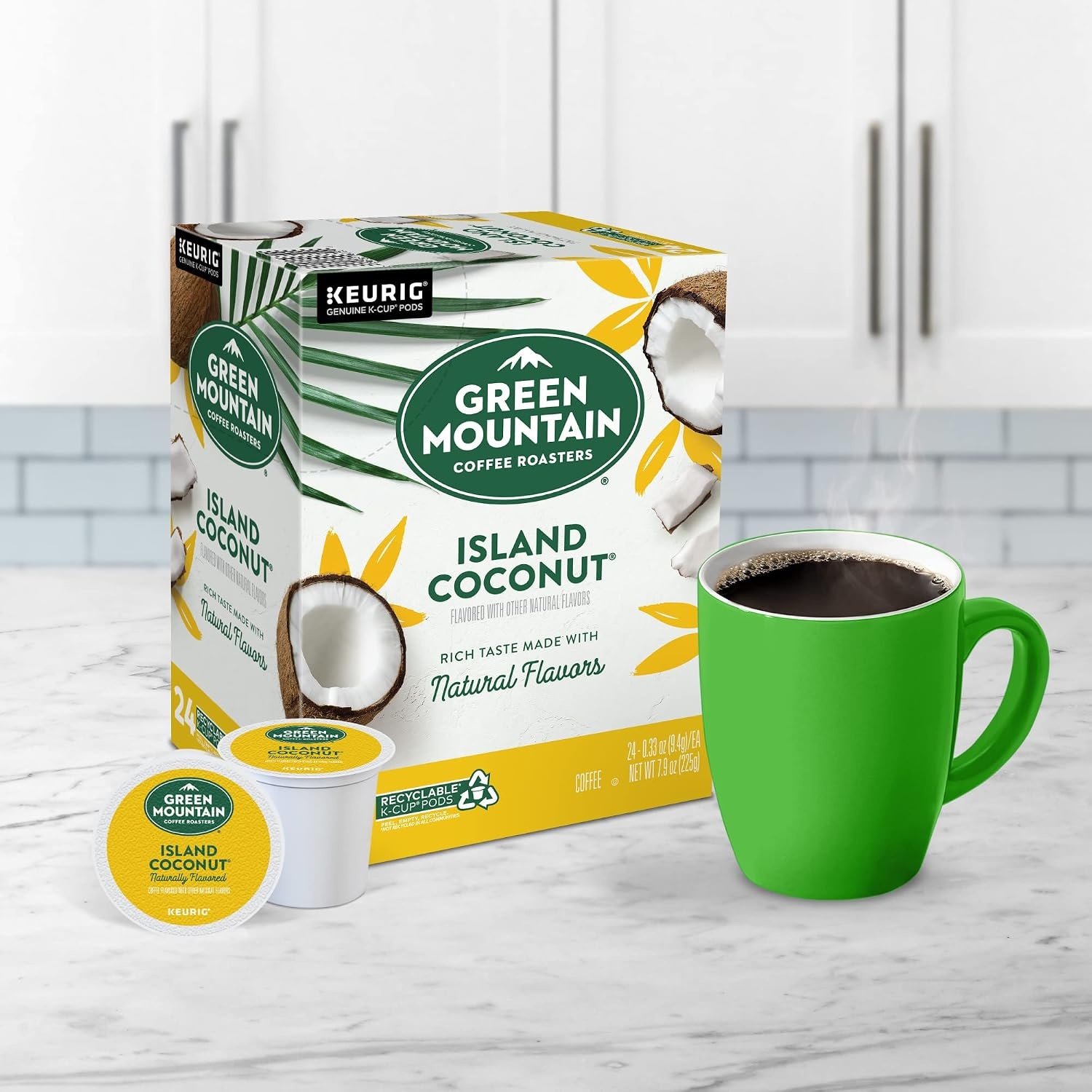 image:imageGreen Mountain Coffee Roasters Caramel Vanilla Cream Coffee Keurig SingleServe KCup pods Light Roast 96 CountIsland Coconut