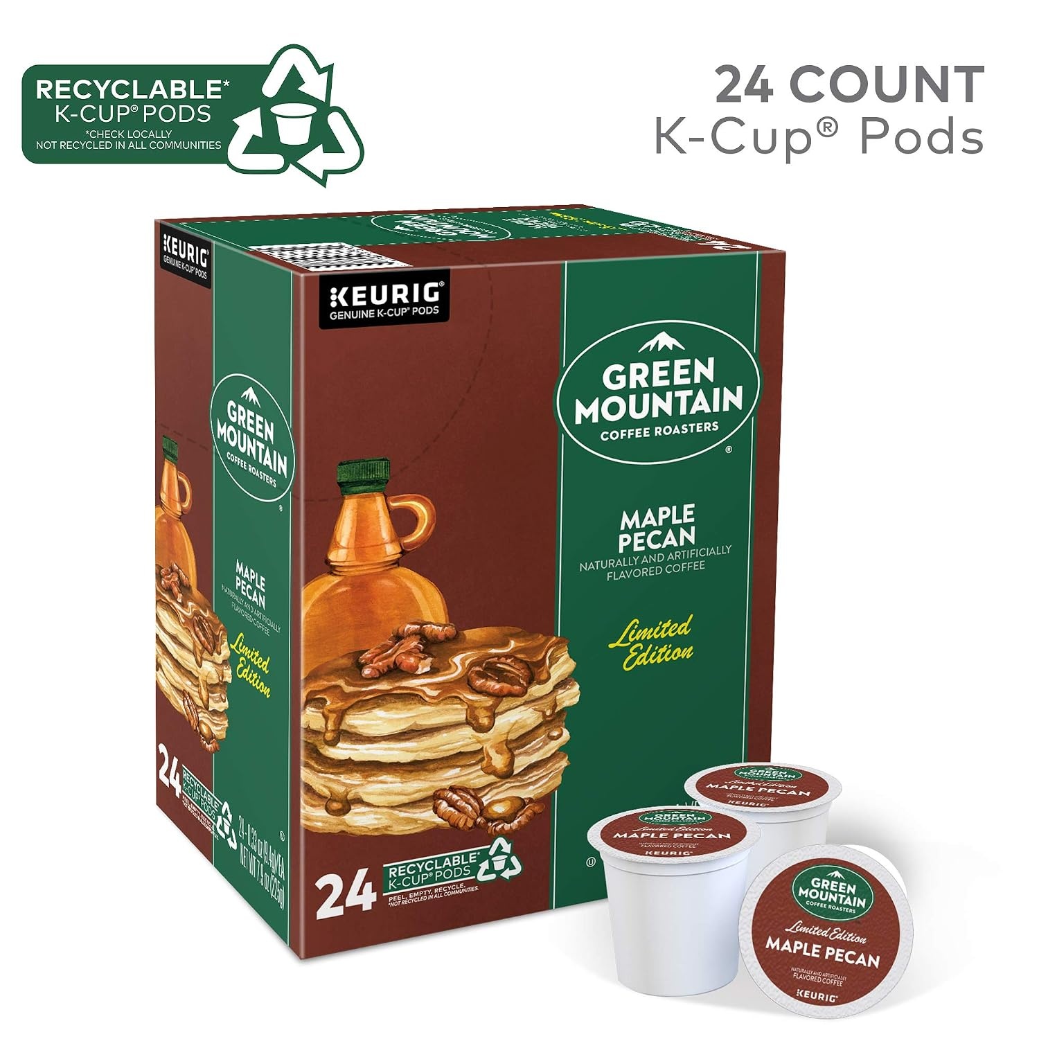 image:imageGreen Mountain Coffee Roasters Caramel Vanilla Cream Coffee Keurig SingleServe KCup pods Light Roast 96 CountMaple Pecan