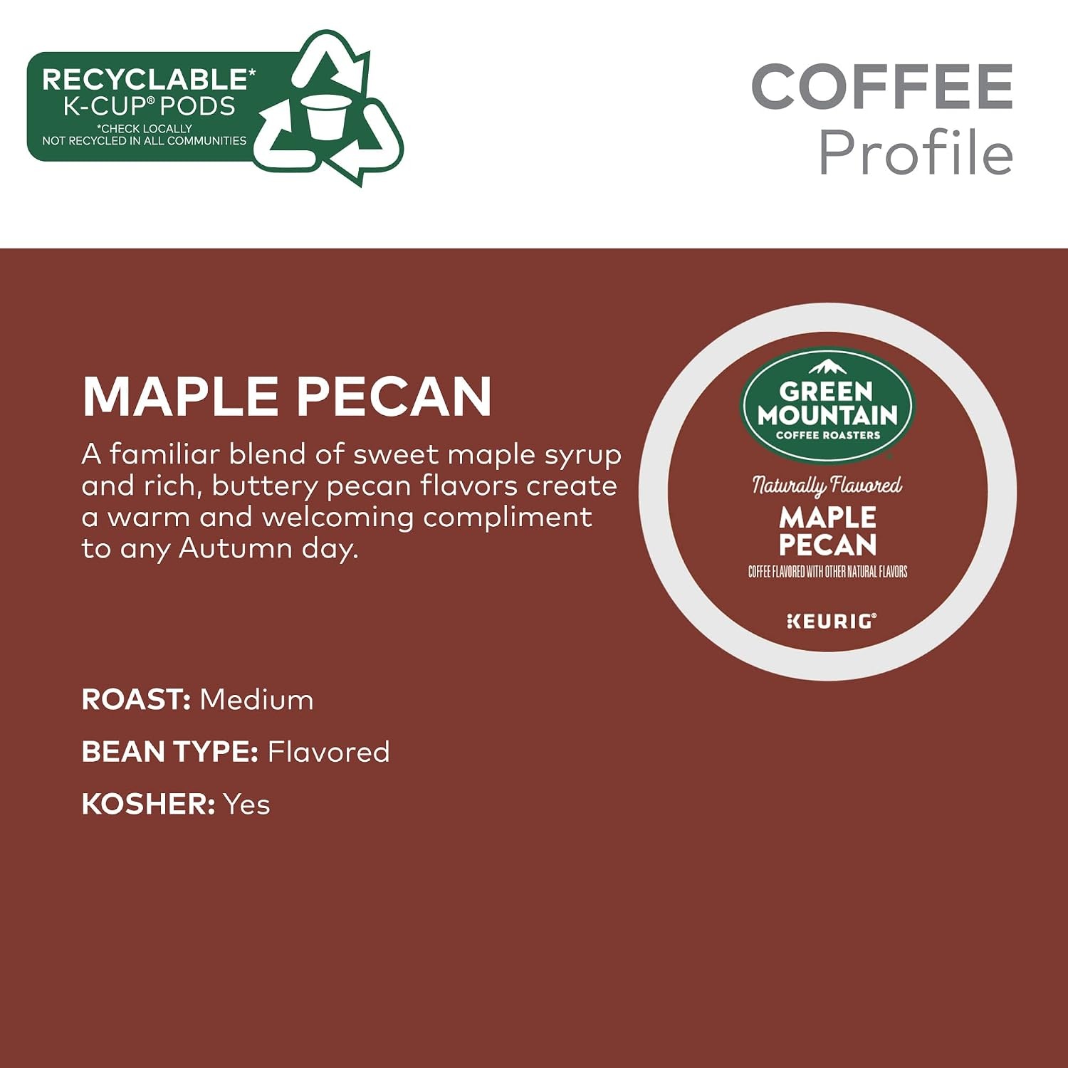 image:imageGreen Mountain Coffee Roasters Caramel Vanilla Cream Coffee Keurig SingleServe KCup pods Light Roast 96 CountMaple Pecan