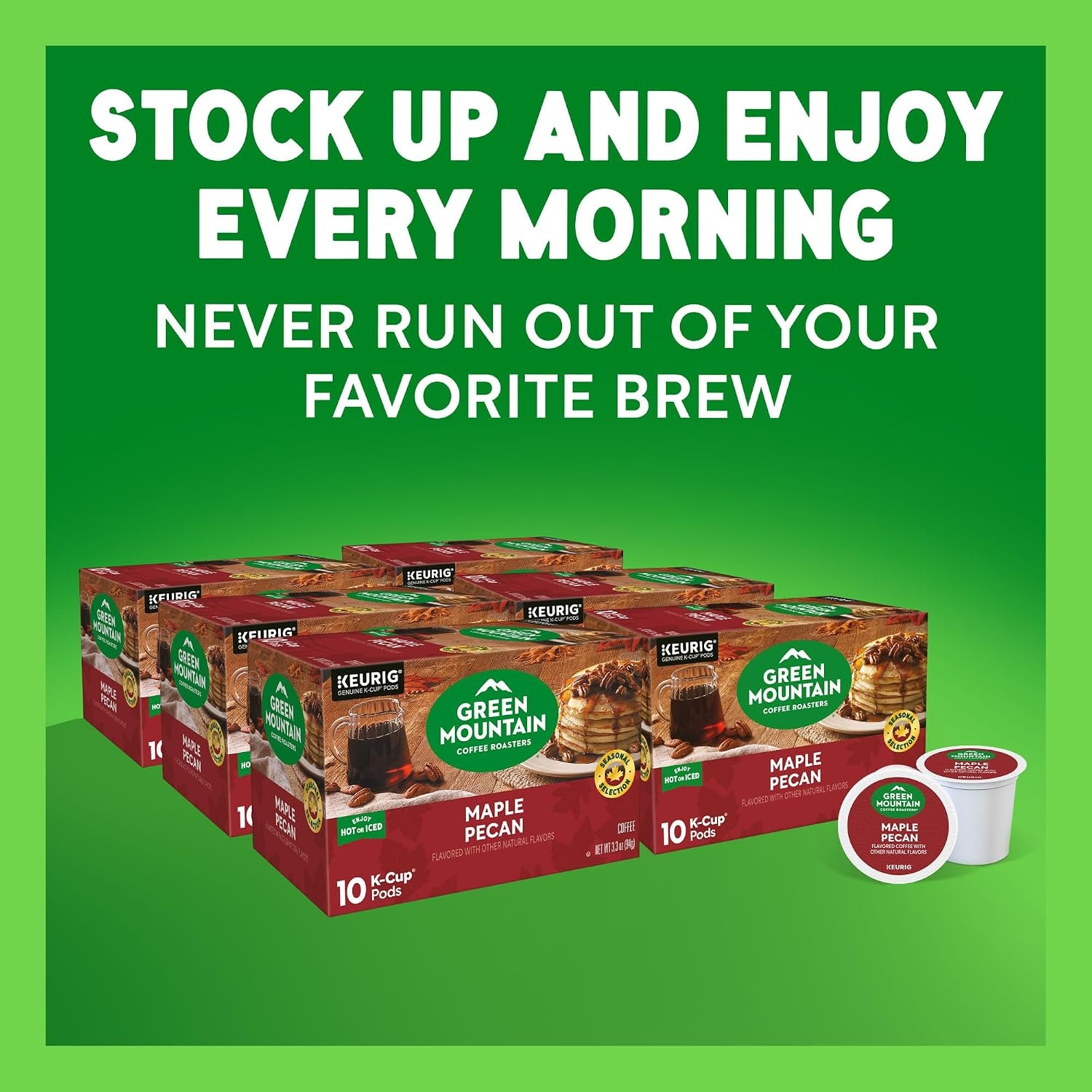 image:imageGreen Mountain Coffee Roasters Caramel Vanilla Cream Coffee Keurig SingleServe KCup pods Light Roast 96 CountMaple Pecan