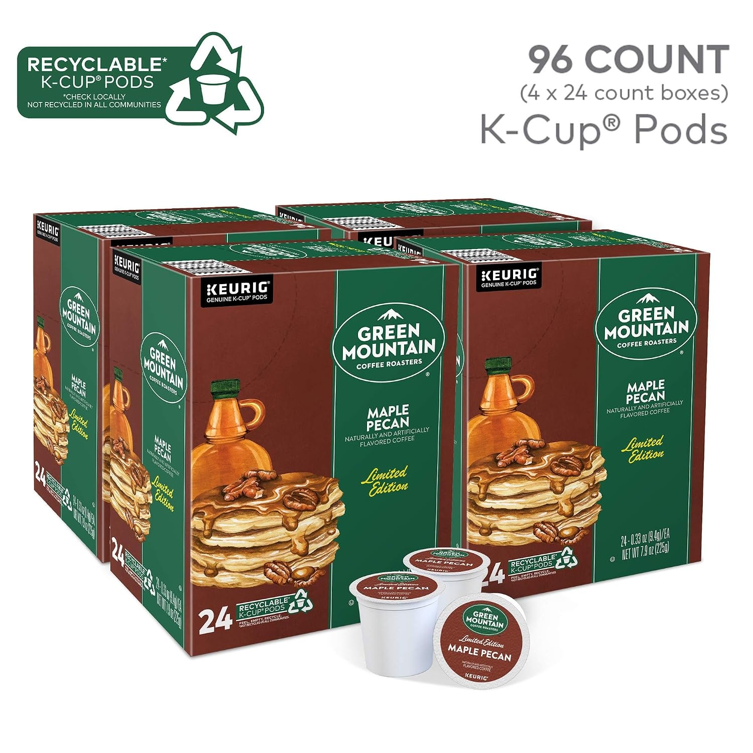 image:imageGreen Mountain Coffee Roasters Caramel Vanilla Cream Coffee Keurig SingleServe KCup pods Light Roast 96 CountMaple Pecan