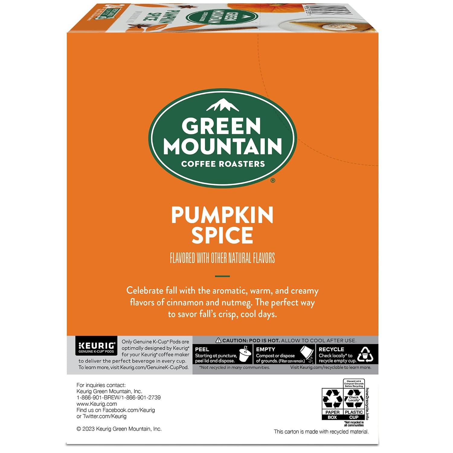 image:imageGreen Mountain Coffee Roasters Caramel Vanilla Cream Coffee Keurig SingleServe KCup pods Light Roast 96 CountPumpkin Spice