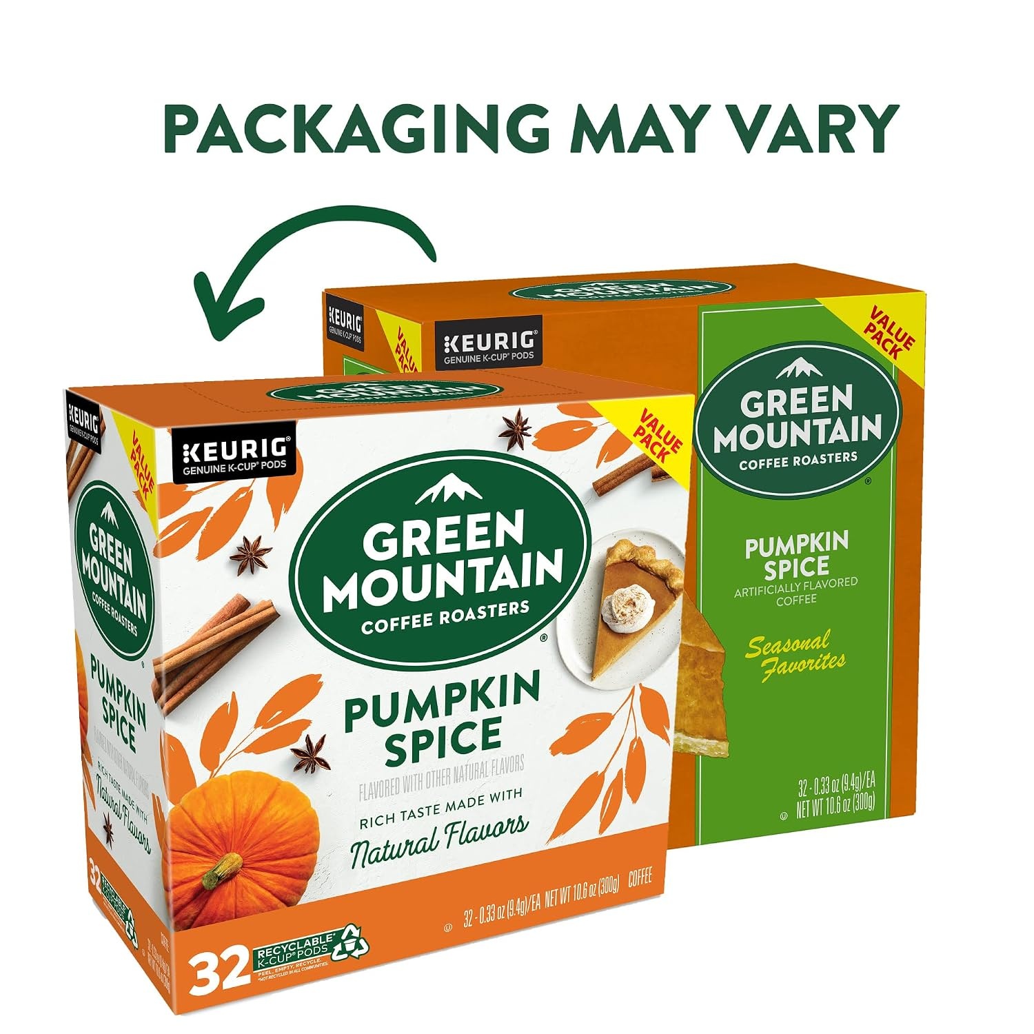 image:imageGreen Mountain Coffee Roasters Caramel Vanilla Cream Coffee Keurig SingleServe KCup pods Light Roast 96 CountPumpkin Spice