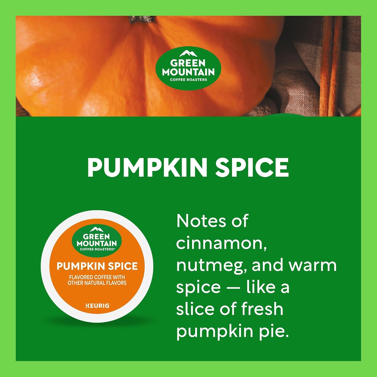 image:imageGreen Mountain Coffee Roasters Caramel Vanilla Cream Coffee Keurig SingleServe KCup pods Light Roast 96 CountPumpkin Spice