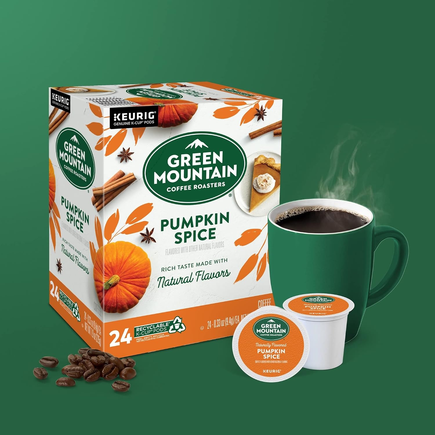 image:imageGreen Mountain Coffee Roasters Caramel Vanilla Cream Coffee Keurig SingleServe KCup pods Light Roast 96 CountPumpkin Spice