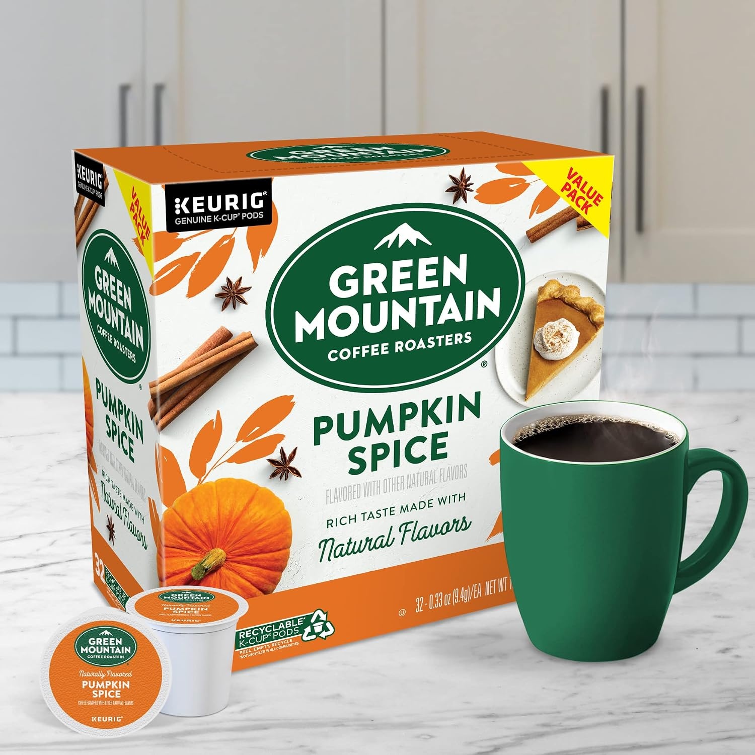 image:imageGreen Mountain Coffee Roasters Caramel Vanilla Cream Coffee Keurig SingleServe KCup pods Light Roast 96 CountPumpkin Spice