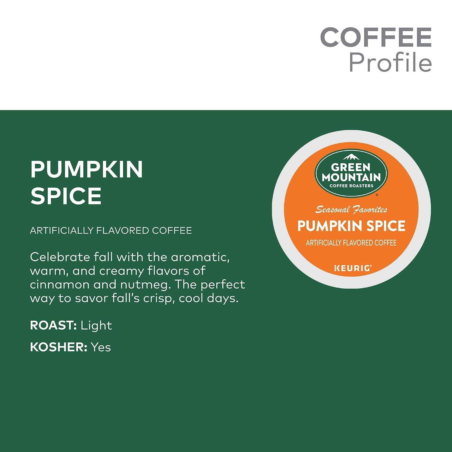 image:imageGreen Mountain Coffee Roasters Caramel Vanilla Cream Coffee Keurig SingleServe KCup pods Light Roast 96 CountPumpkin Spice