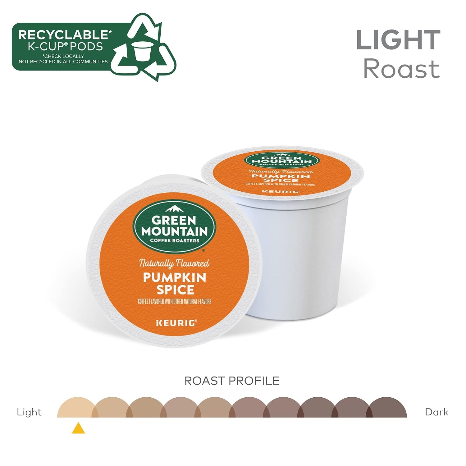 image:imageGreen Mountain Coffee Roasters Caramel Vanilla Cream Coffee Keurig SingleServe KCup pods Light Roast 96 CountPumpkin Spice