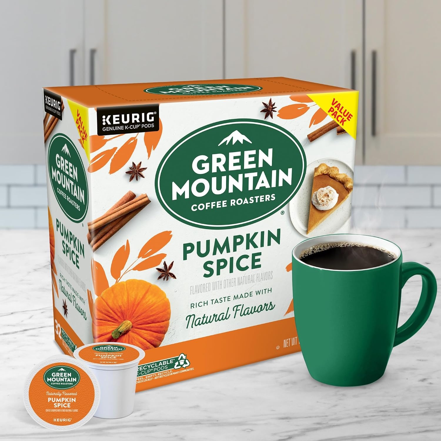 image:imageGreen Mountain Coffee Roasters Caramel Vanilla Cream Coffee Keurig SingleServe KCup pods Light Roast 96 CountPumpkin Spice