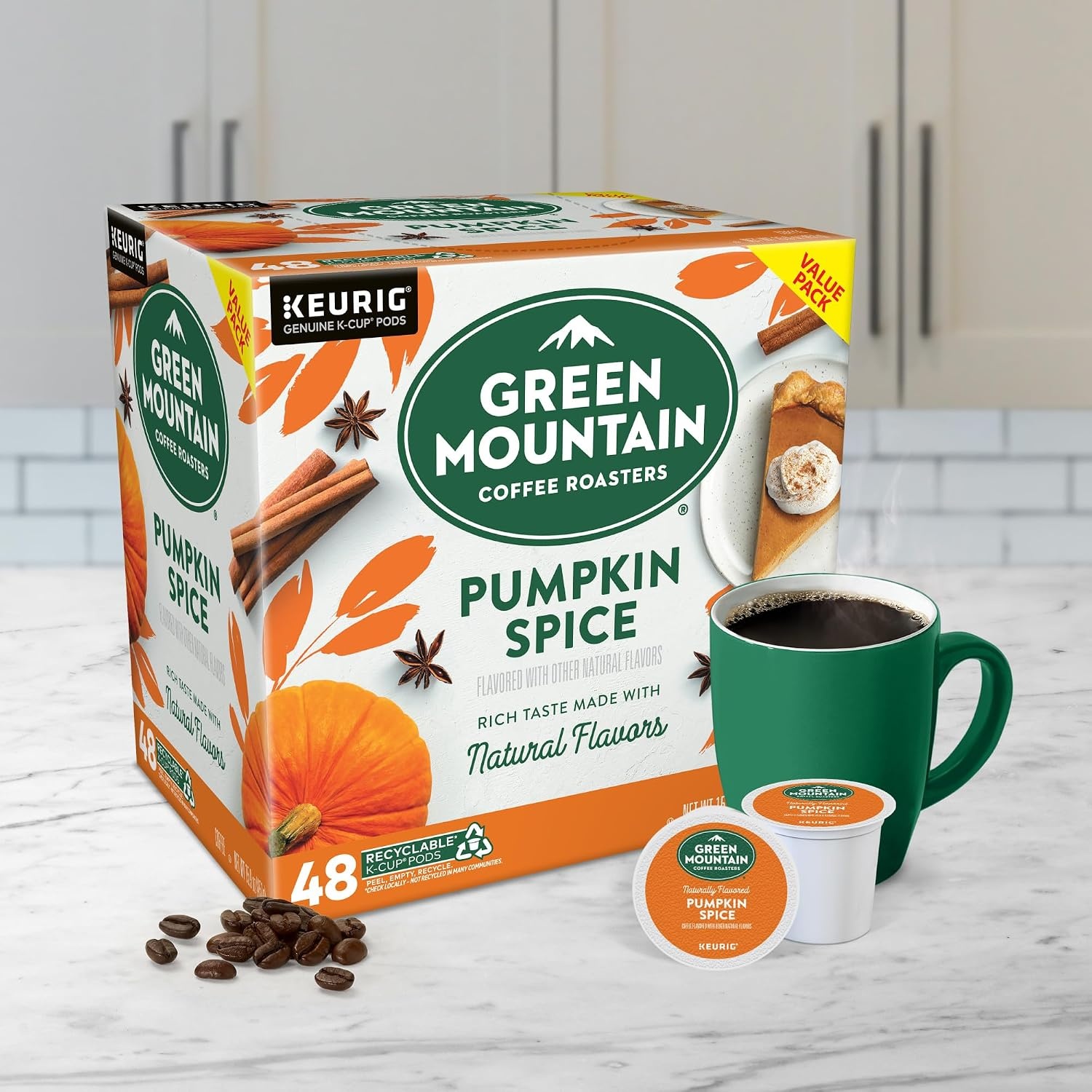 image:imageGreen Mountain Coffee Roasters Caramel Vanilla Cream Coffee Keurig SingleServe KCup pods Light Roast 96 CountPumpkin Spice