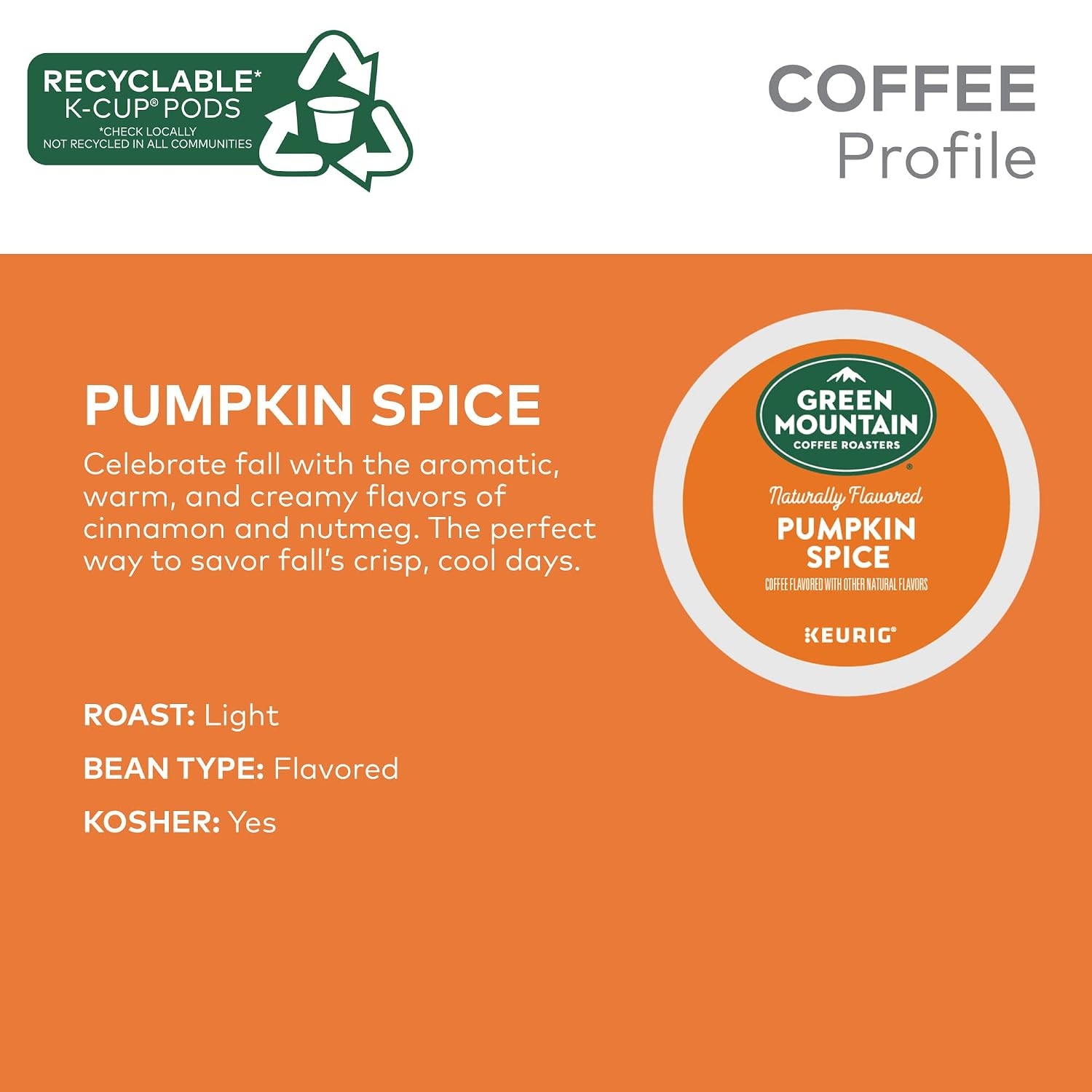 image:imageGreen Mountain Coffee Roasters Caramel Vanilla Cream Coffee Keurig SingleServe KCup pods Light Roast 96 CountPumpkin Spice