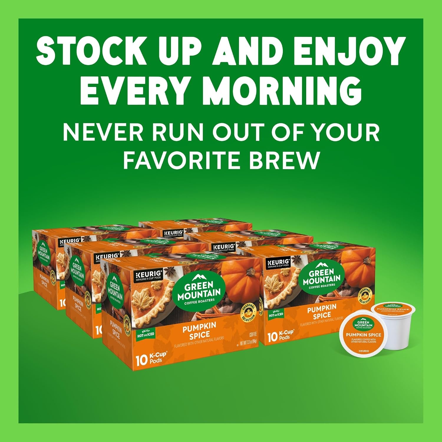 image:imageGreen Mountain Coffee Roasters Caramel Vanilla Cream Coffee Keurig SingleServe KCup pods Light Roast 96 CountPumpkin Spice