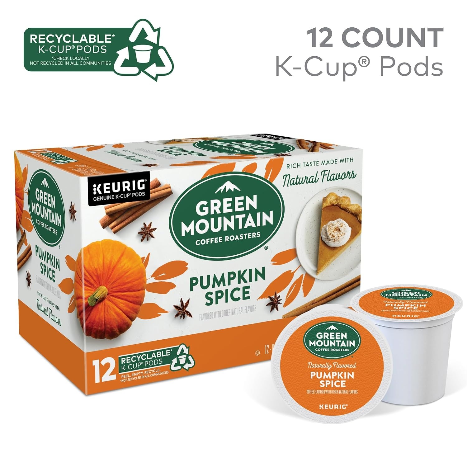 image:imageGreen Mountain Coffee Roasters Caramel Vanilla Cream Coffee Keurig SingleServe KCup pods Light Roast 96 CountPumpkin Spice