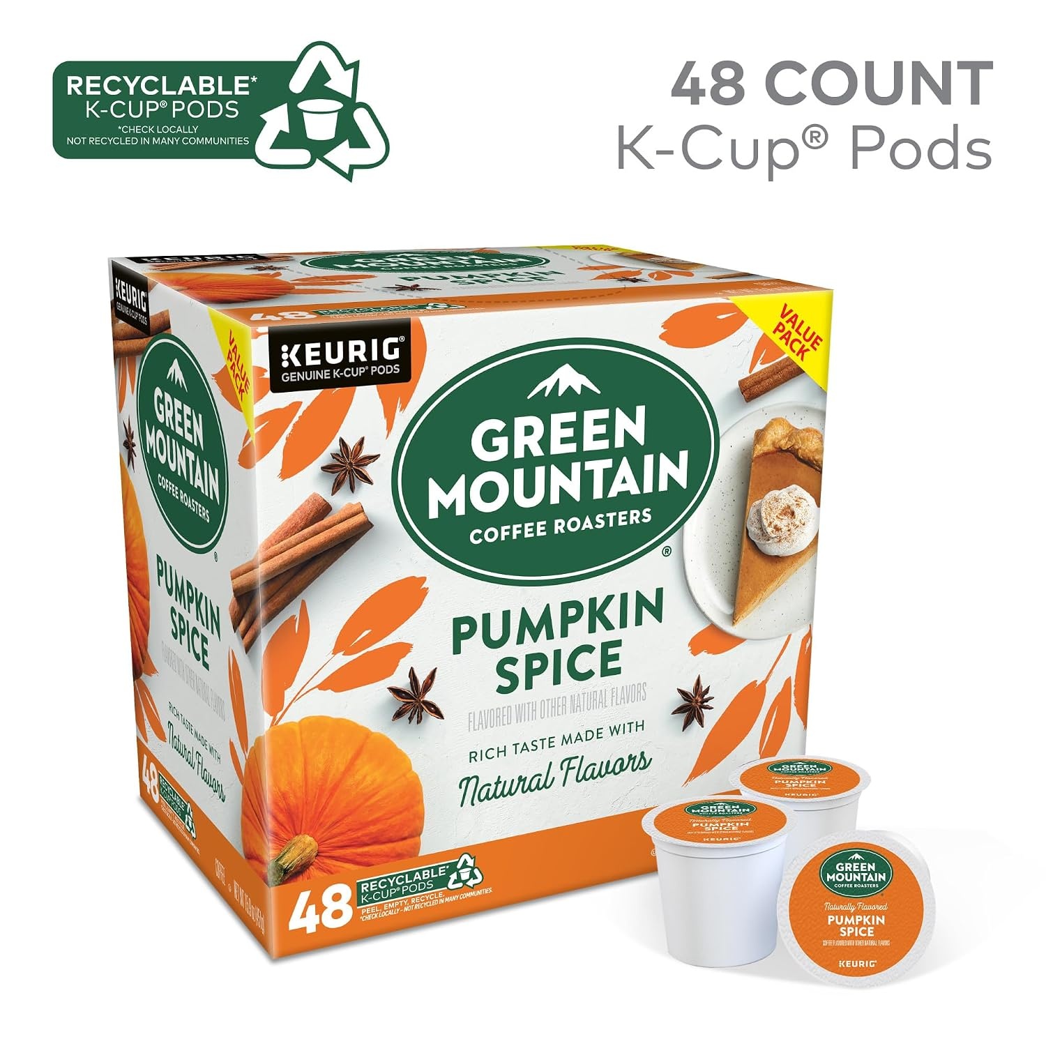 image:imageGreen Mountain Coffee Roasters Caramel Vanilla Cream Coffee Keurig SingleServe KCup pods Light Roast 96 CountPumpkin Spice