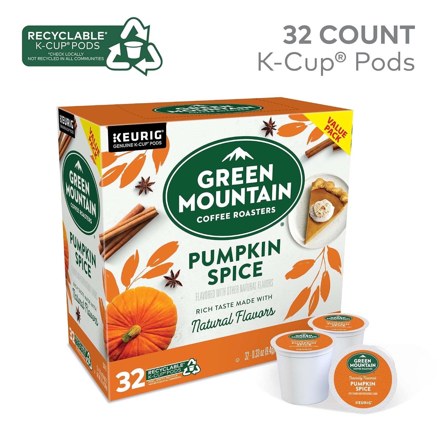 image:imageGreen Mountain Coffee Roasters Caramel Vanilla Cream Coffee Keurig SingleServe KCup pods Light Roast 96 CountPumpkin Spice