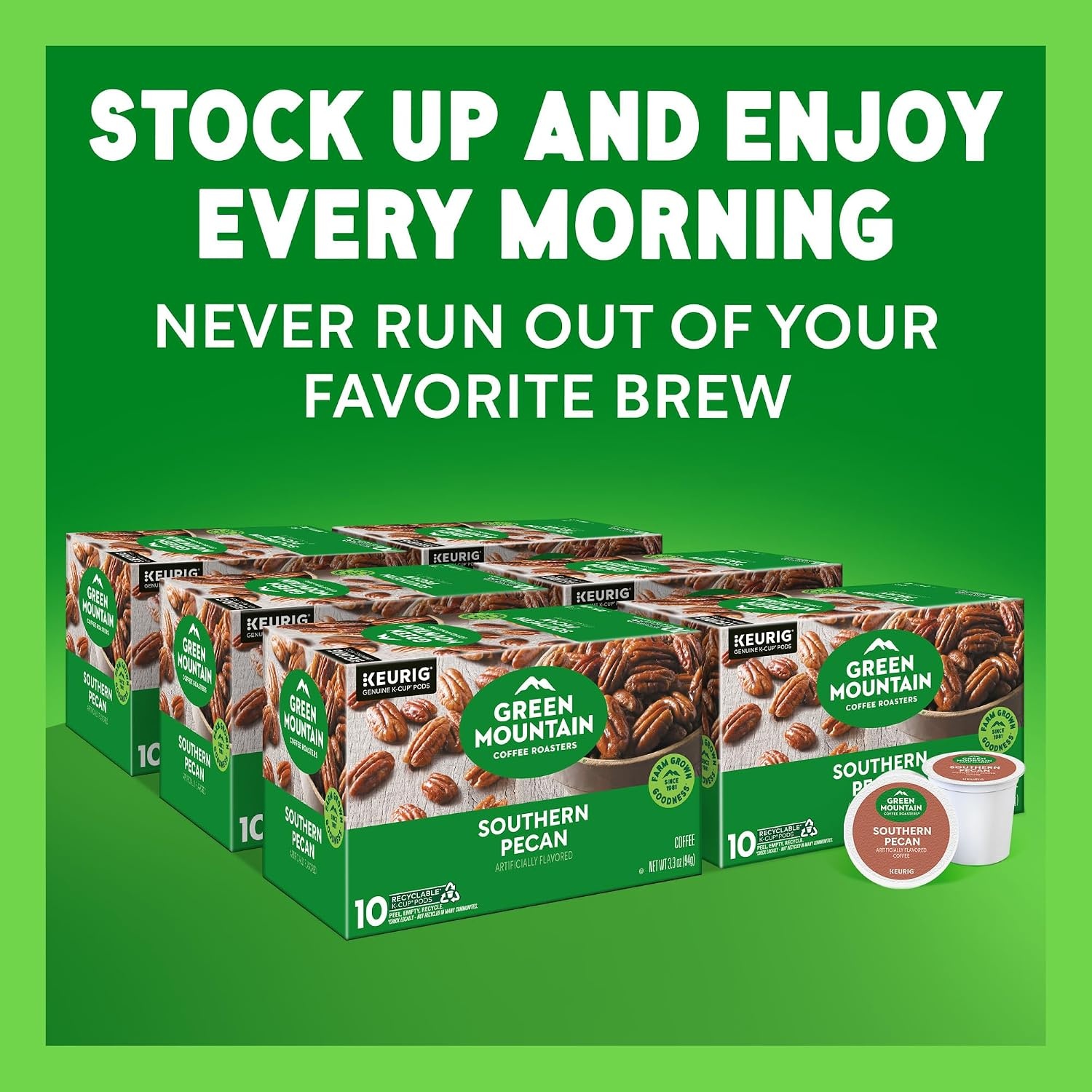 image:imageGreen Mountain Coffee Roasters Caramel Vanilla Cream Coffee Keurig SingleServe KCup pods Light Roast 96 CountSouthern Pecan