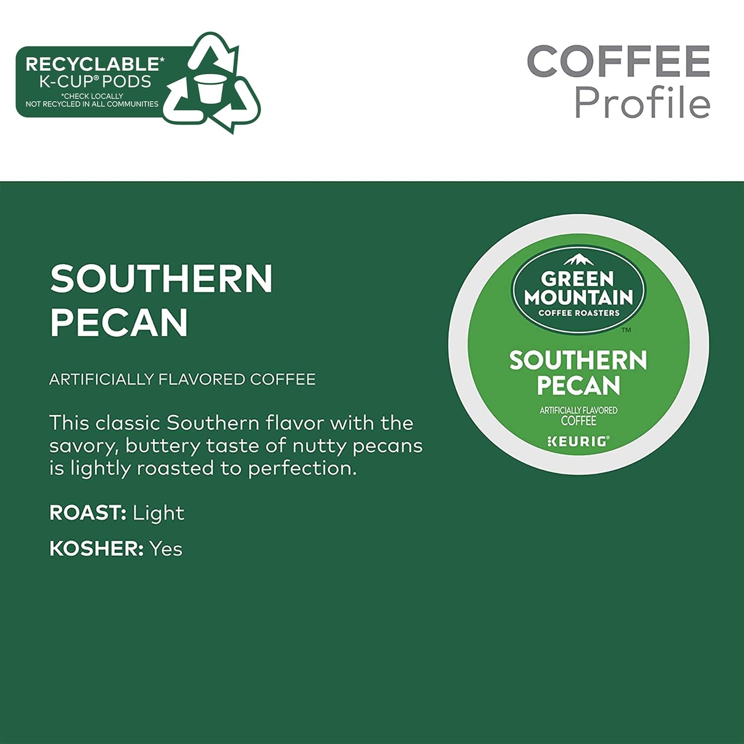 image:imageGreen Mountain Coffee Roasters Caramel Vanilla Cream Coffee Keurig SingleServe KCup pods Light Roast 96 CountSouthern Pecan
