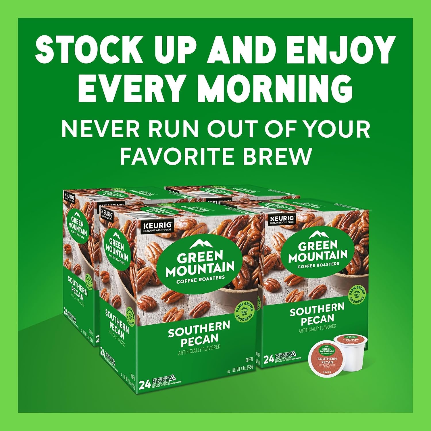 image:imageGreen Mountain Coffee Roasters Caramel Vanilla Cream Coffee Keurig SingleServe KCup pods Light Roast 96 CountSouthern Pecan