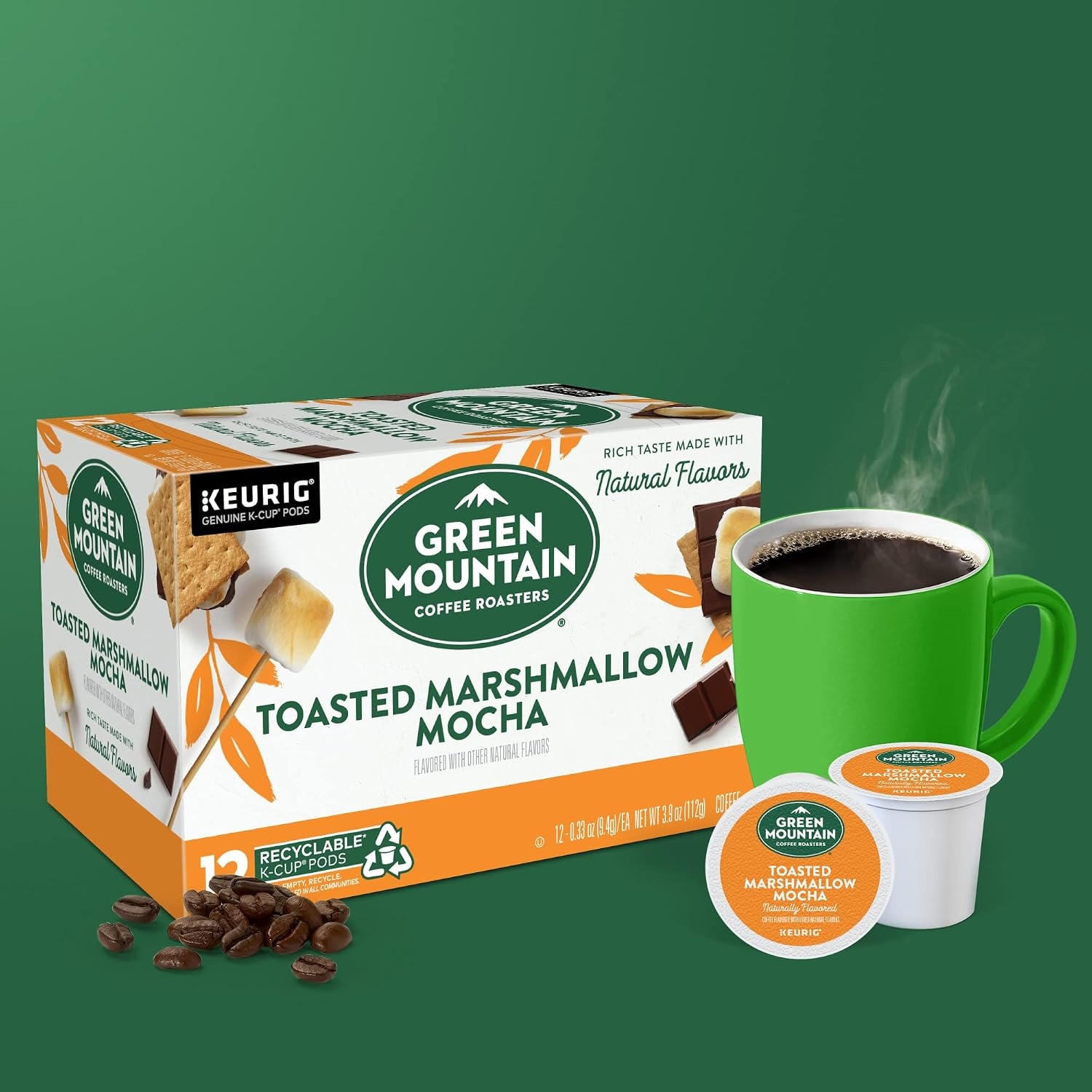 image:imageGreen Mountain Coffee Roasters Caramel Vanilla Cream Coffee Keurig SingleServe KCup pods Light Roast 96 CountToasted Marshmallow Mocha