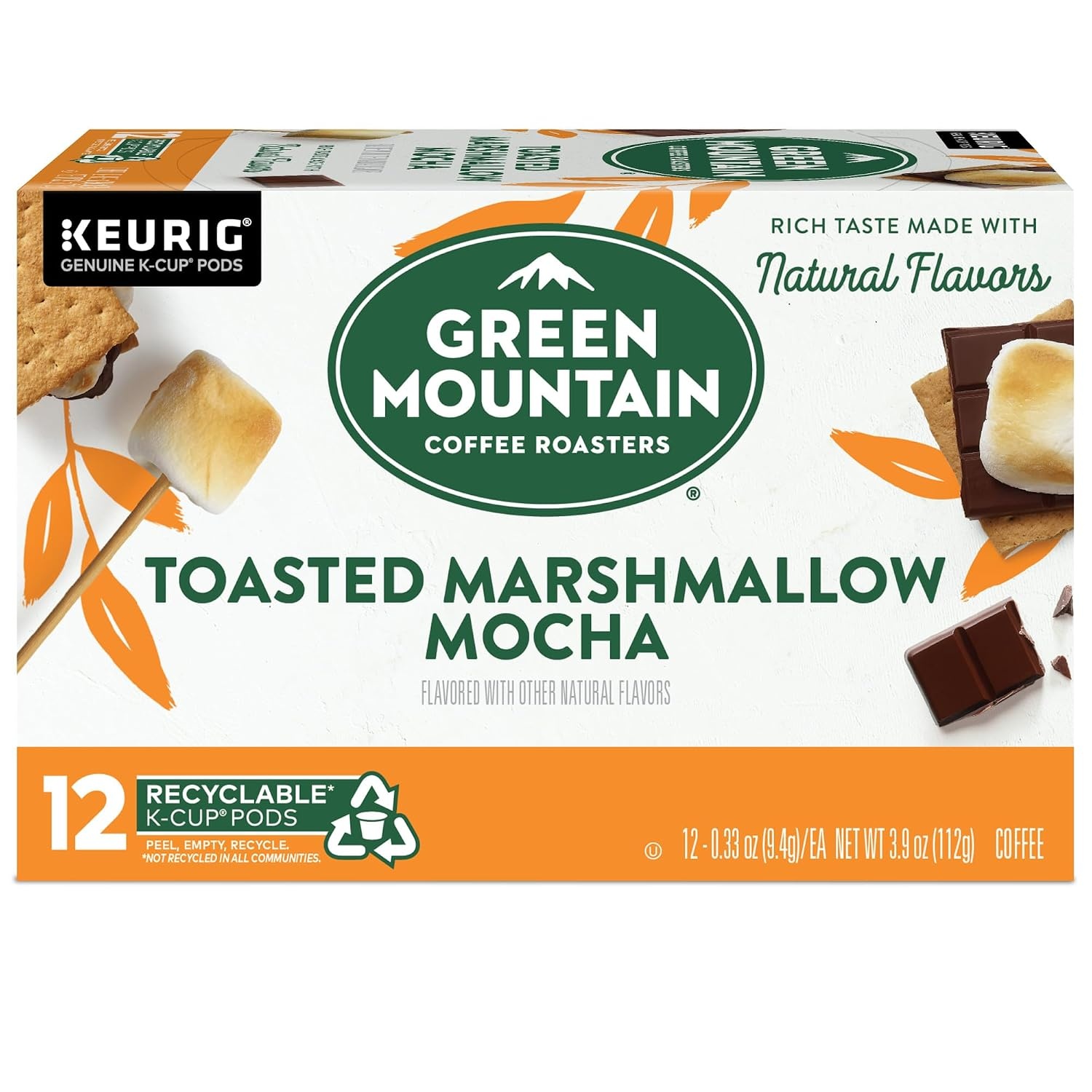 image:imageGreen Mountain Coffee Roasters Caramel Vanilla Cream Coffee Keurig SingleServe KCup pods Light Roast 96 CountToasted Marshmallow Mocha