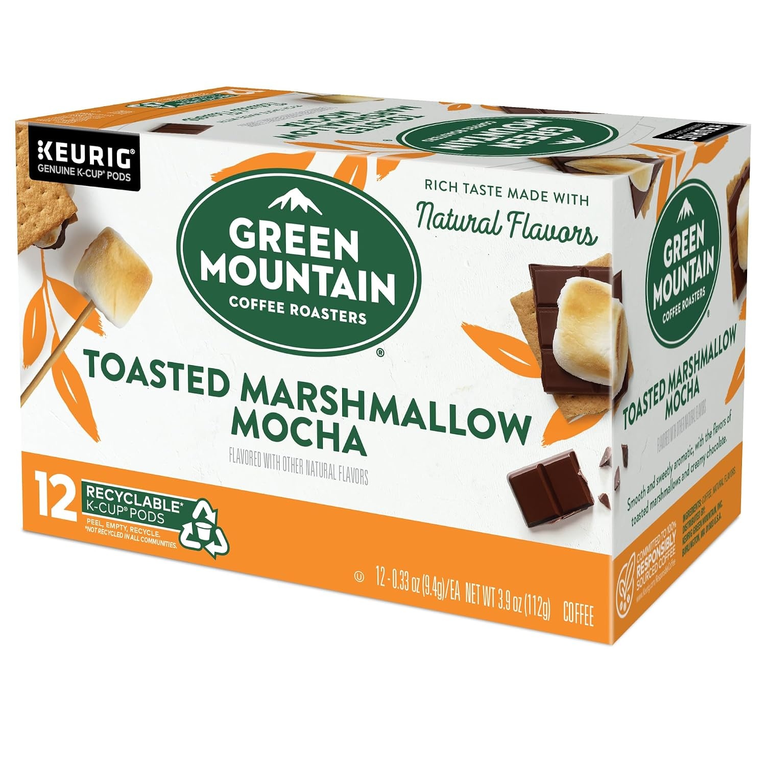 image:imageGreen Mountain Coffee Roasters Caramel Vanilla Cream Coffee Keurig SingleServe KCup pods Light Roast 96 CountToasted Marshmallow Mocha