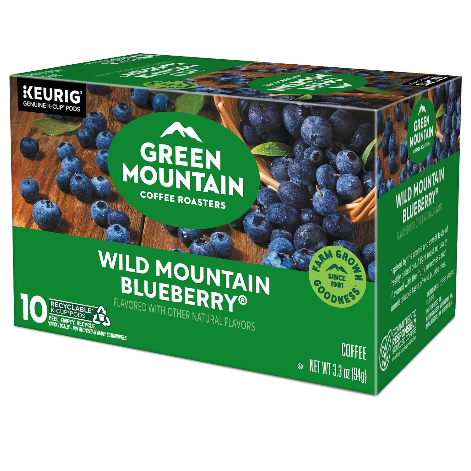 image:imageGreen Mountain Coffee Roasters Caramel Vanilla Cream Coffee Keurig SingleServe KCup pods Light Roast 96 CountWild Mountain Blueberry