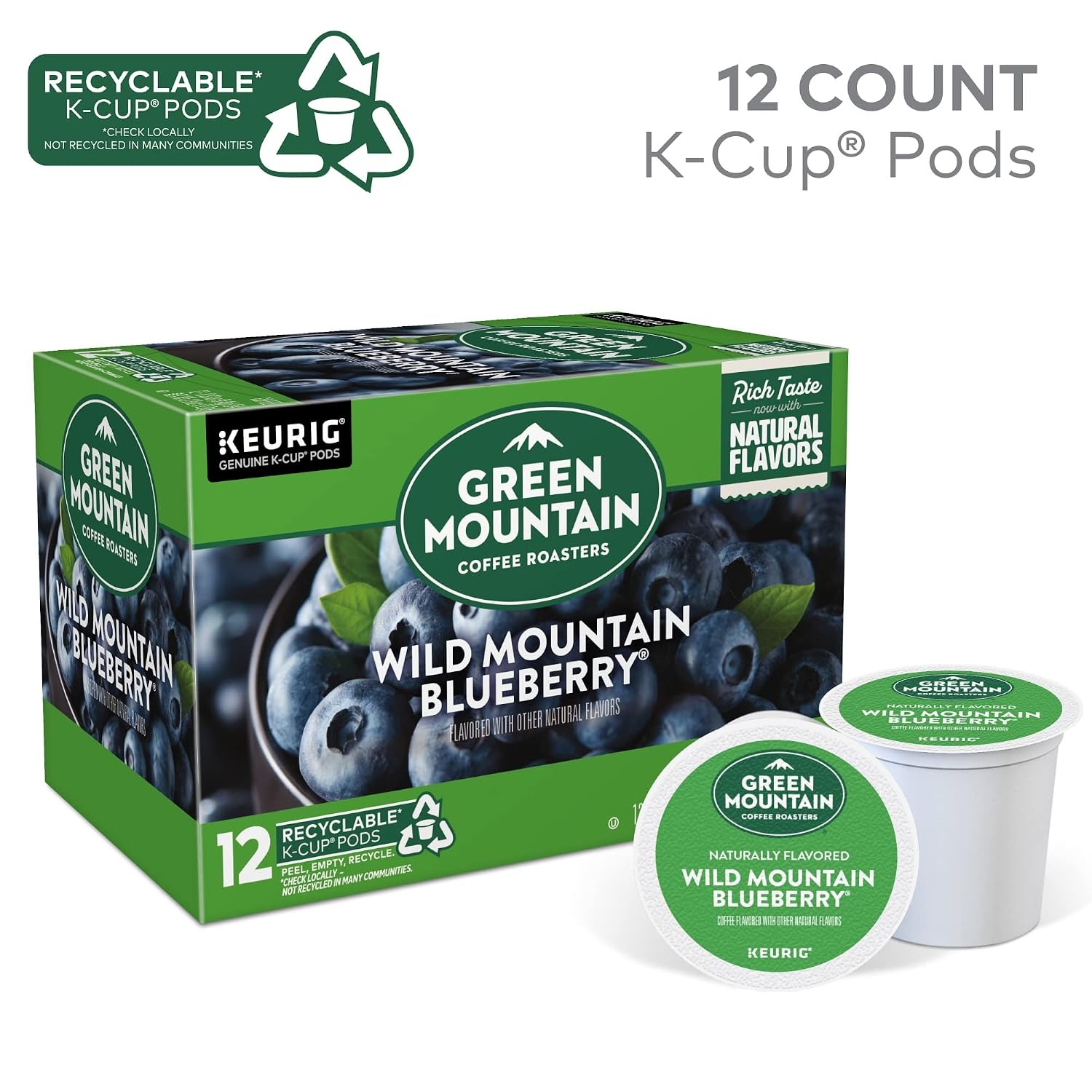 image:imageGreen Mountain Coffee Roasters Caramel Vanilla Cream Coffee Keurig SingleServe KCup pods Light Roast 96 CountWild Mountain Blueberry