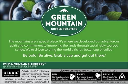 image:imageGreen Mountain Coffee Roasters Caramel Vanilla Cream Coffee Keurig SingleServe KCup pods Light Roast 96 CountWild Mountain Blueberry