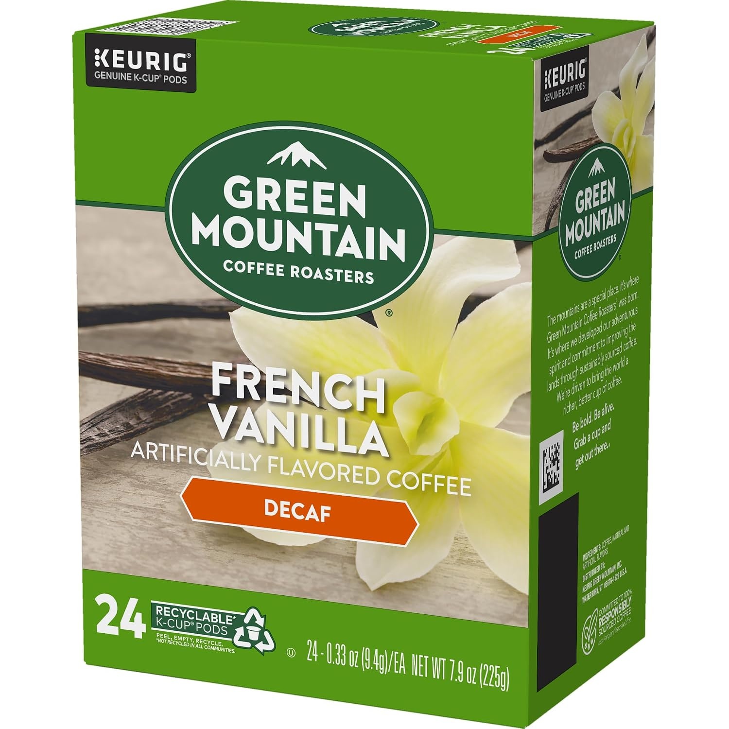 image:imageGreen Mountain Coffee Roasters Hazelnut Decaf SingleServe Keurig KCup Pods Flavored Light Roast Coffee Pods 96 CountFrench Vanilla