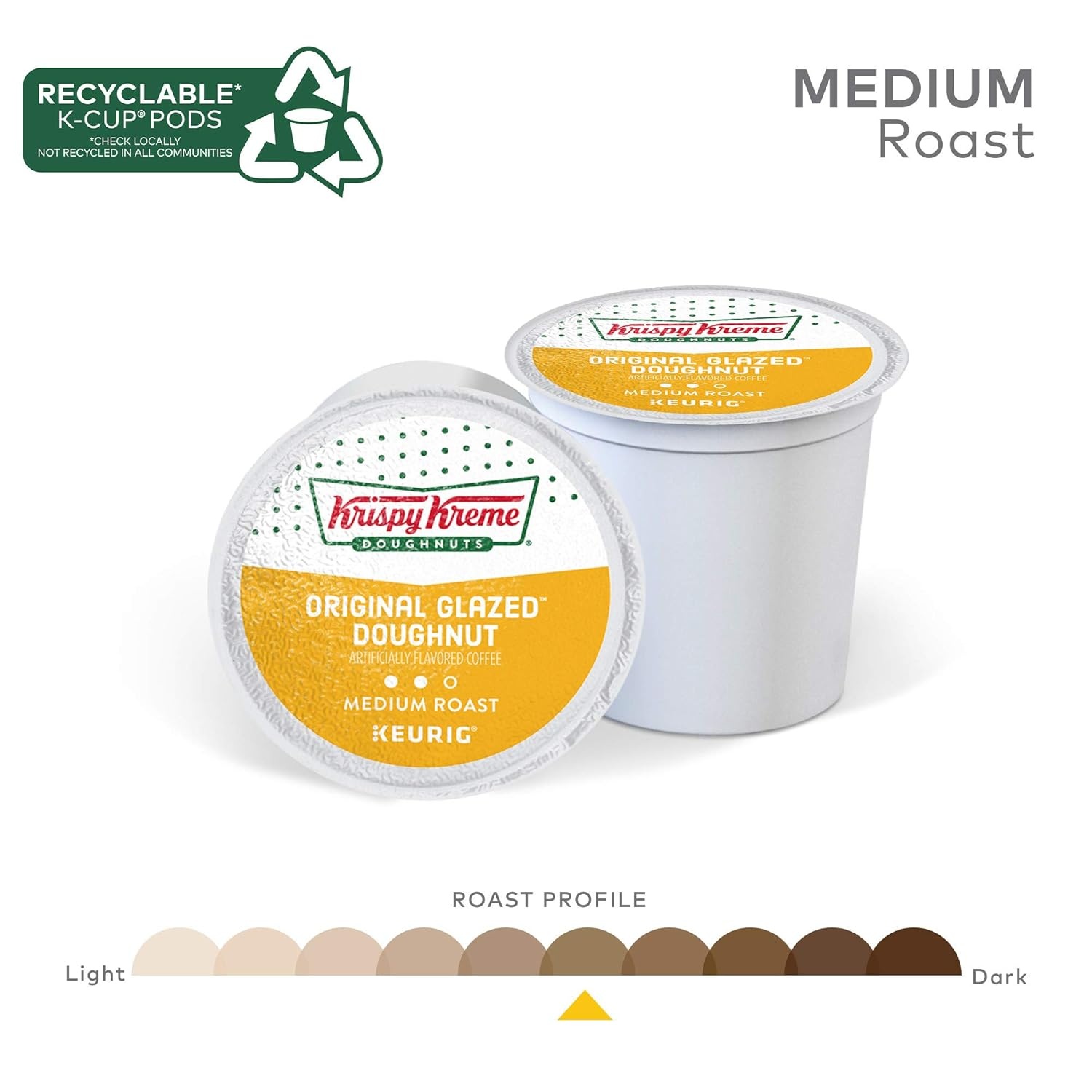 image:imageKrispy Kreme Classic Coffee Keurig Single Serve KCup Pods Medium Roast 96 CountOriginal Glazed Doughnut