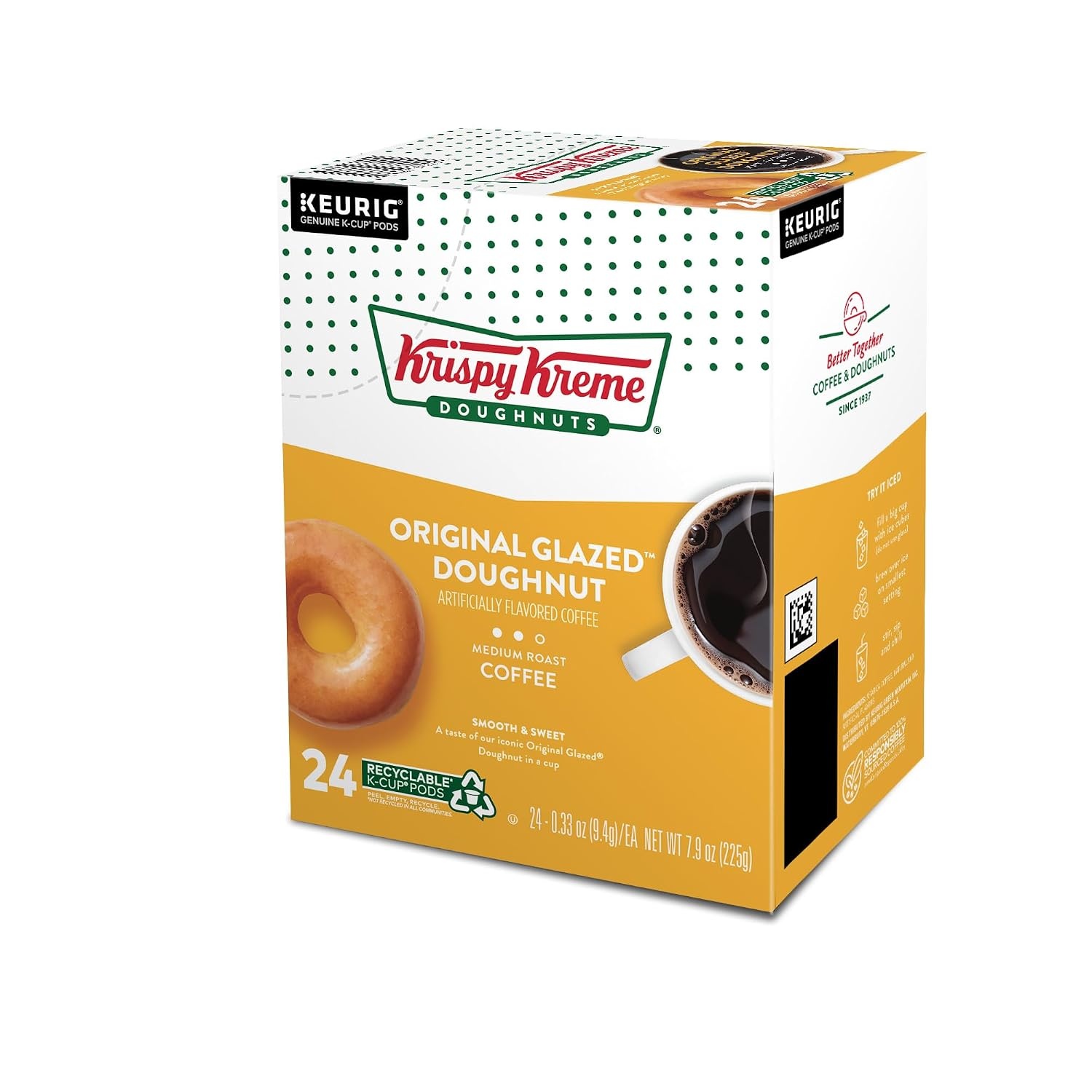 image:imageKrispy Kreme Classic Coffee Keurig Single Serve KCup Pods Medium Roast 96 CountOriginal Glazed Doughnut