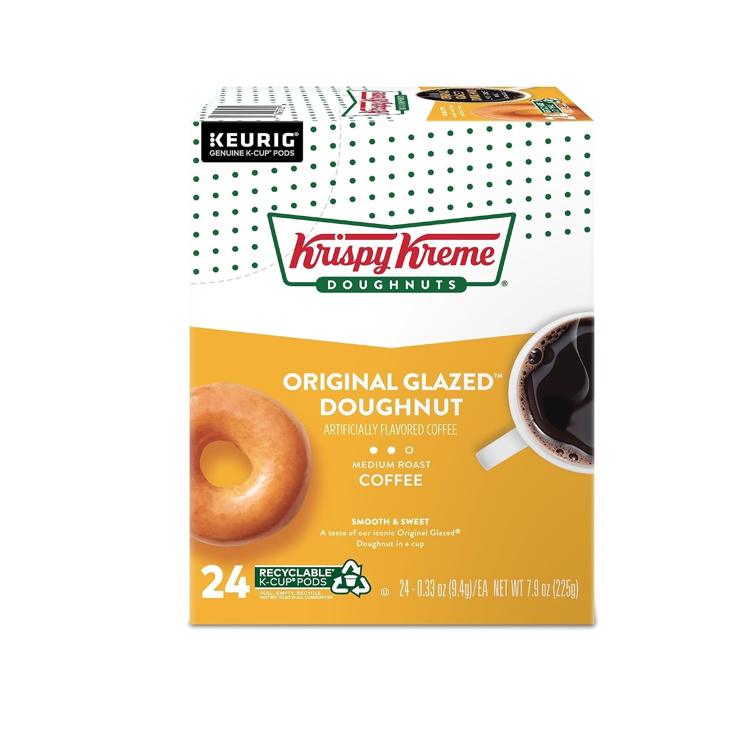 image:imageKrispy Kreme Classic Coffee Keurig Single Serve KCup Pods Medium Roast 96 CountOriginal Glazed Doughnut