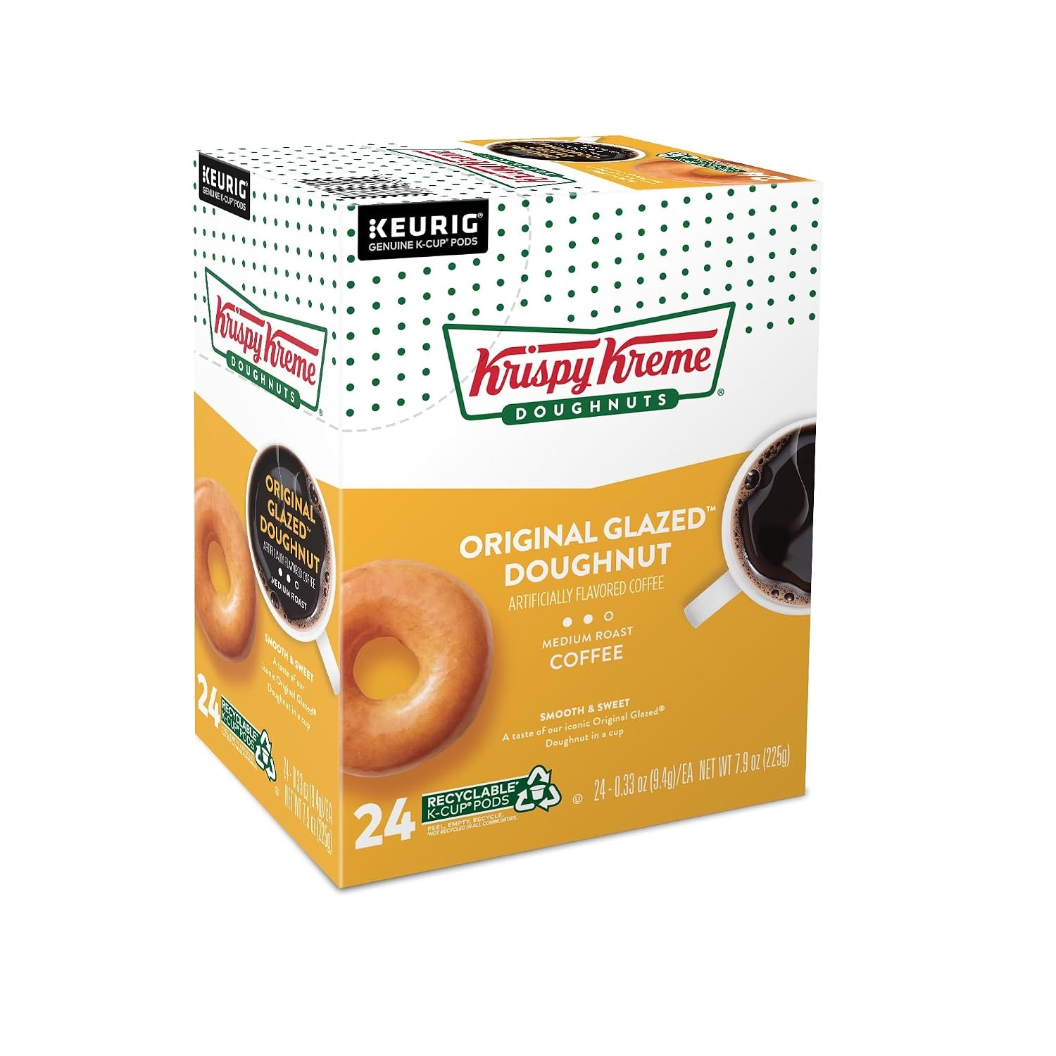 image:imageKrispy Kreme Classic Coffee Keurig Single Serve KCup Pods Medium Roast 96 CountOriginal Glazed Doughnut