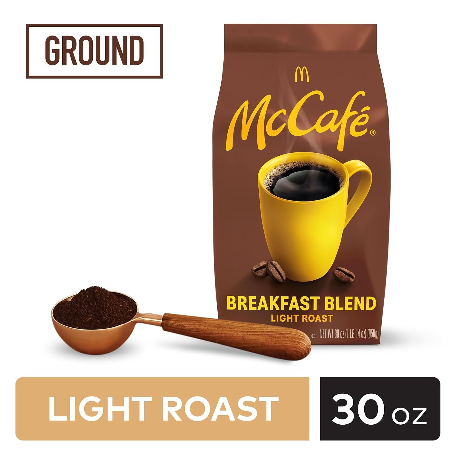 image:imageMcCafe Colombian Ground Coffee MediumDark Roast Mild Fruity Flavors Premium Quality Responsibly Sourced Kosher Certified 22oz BagBreakfast Blend