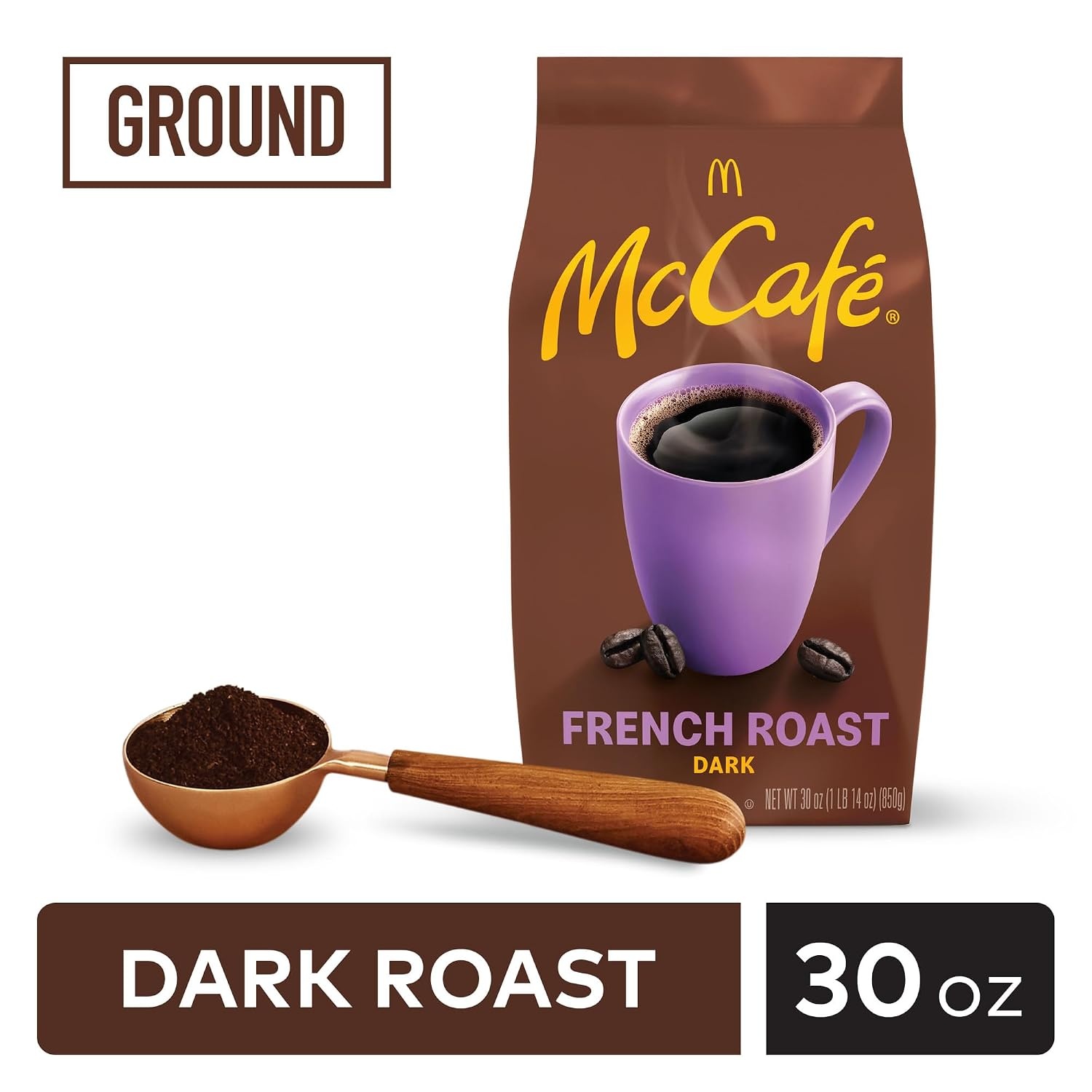 image:imageMcCafe Colombian Ground Coffee MediumDark Roast Mild Fruity Flavors Premium Quality Responsibly Sourced Kosher Certified 22oz BagFrench Roast