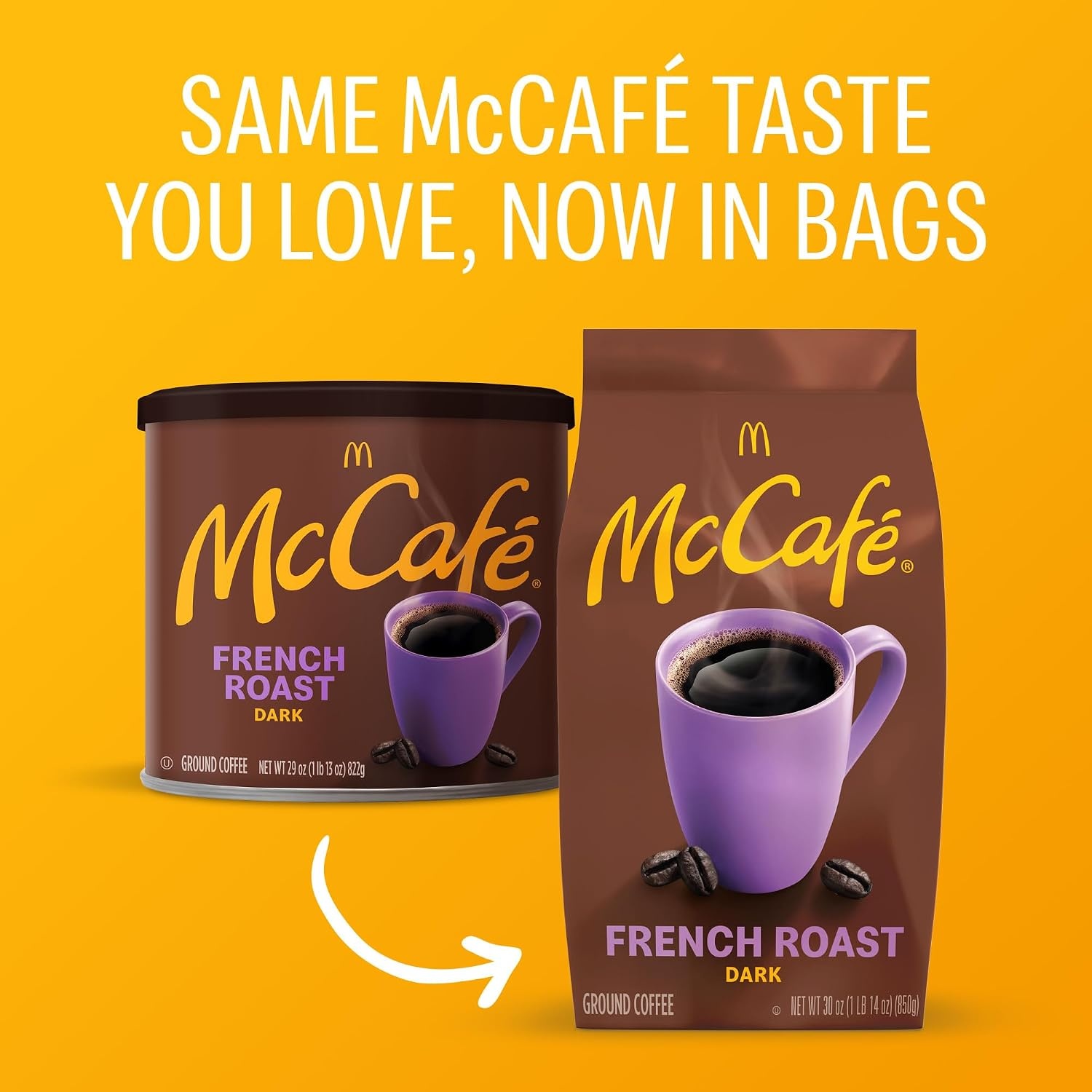 image:imageMcCafe Colombian Ground Coffee MediumDark Roast Mild Fruity Flavors Premium Quality Responsibly Sourced Kosher Certified 22oz BagFrench Roast