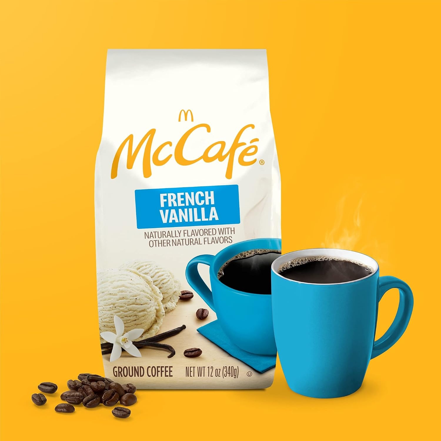 image:imageMcCafe Colombian Ground Coffee MediumDark Roast Mild Fruity Flavors Premium Quality Responsibly Sourced Kosher Certified 22oz BagFrench Vanilla