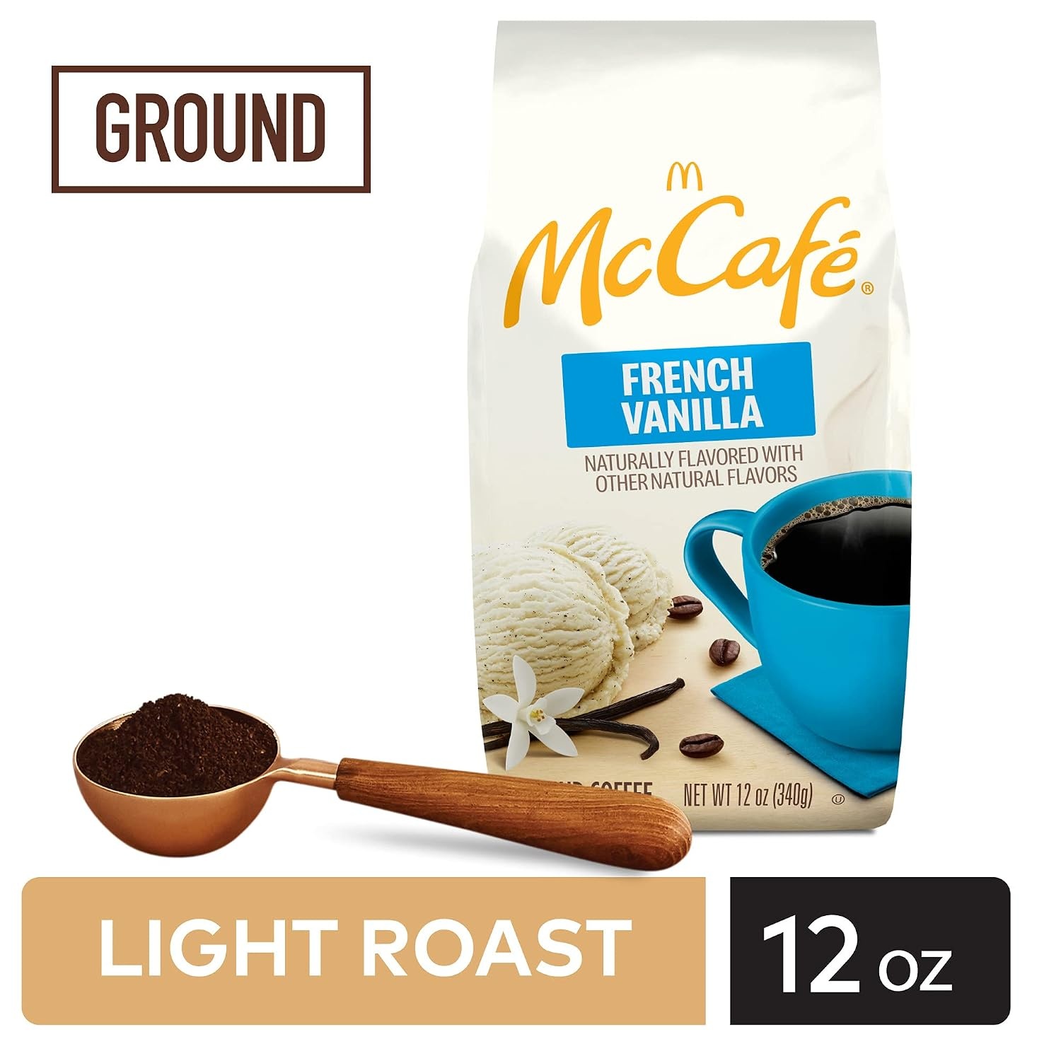 image:imageMcCafe Colombian Ground Coffee MediumDark Roast Mild Fruity Flavors Premium Quality Responsibly Sourced Kosher Certified 22oz BagFrench Vanilla